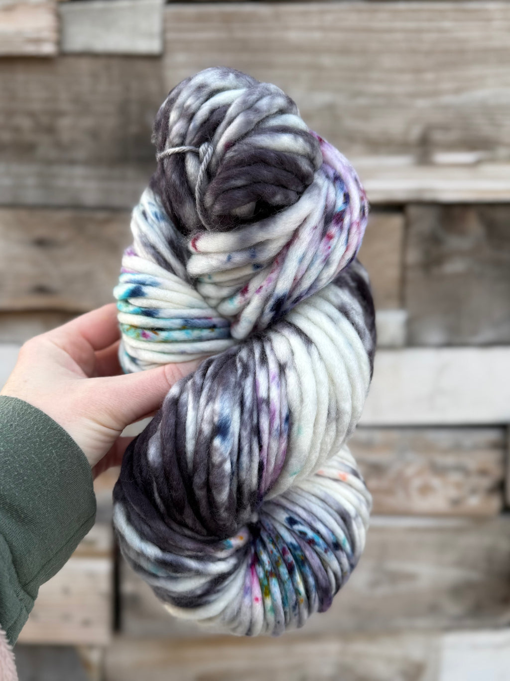 Lunar sprinkles super bulky hand dyed yarn (6) weight