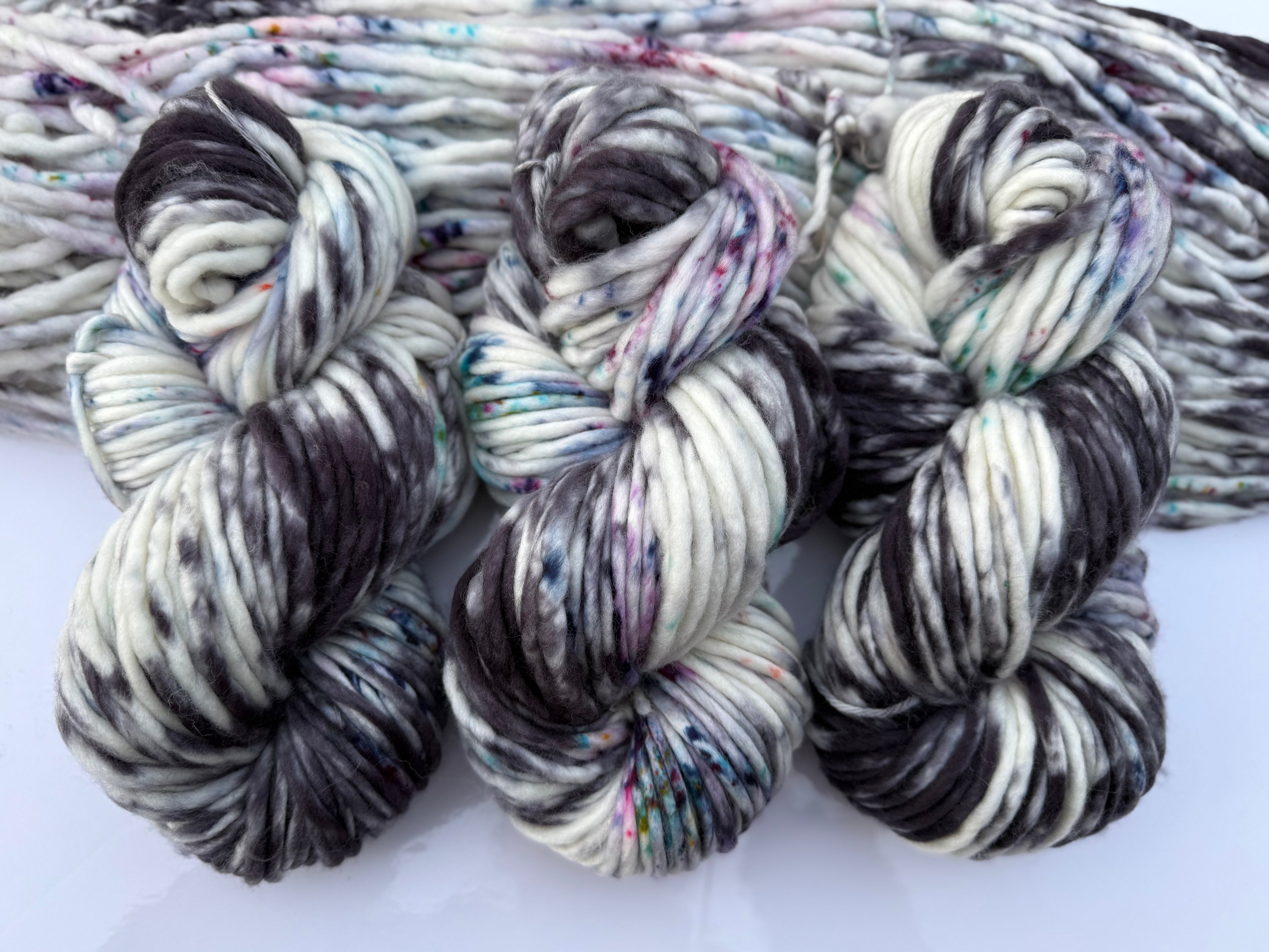 Lunar sprinkles super bulky hand dyed yarn (6) weight