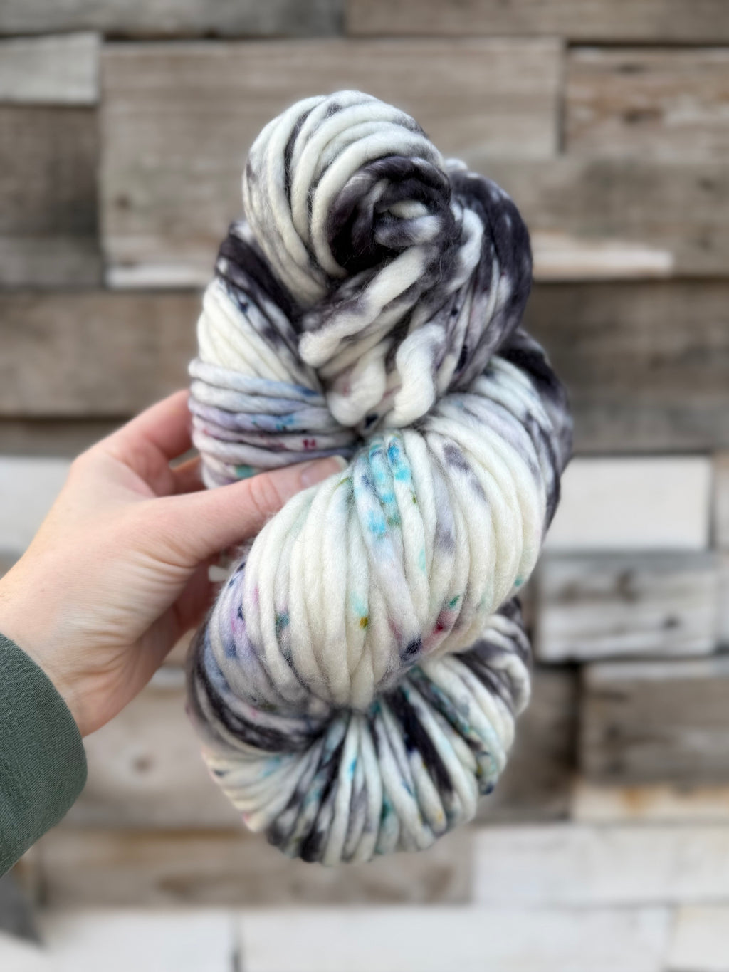 Lunar sprinkles super bulky hand dyed yarn (6) weight