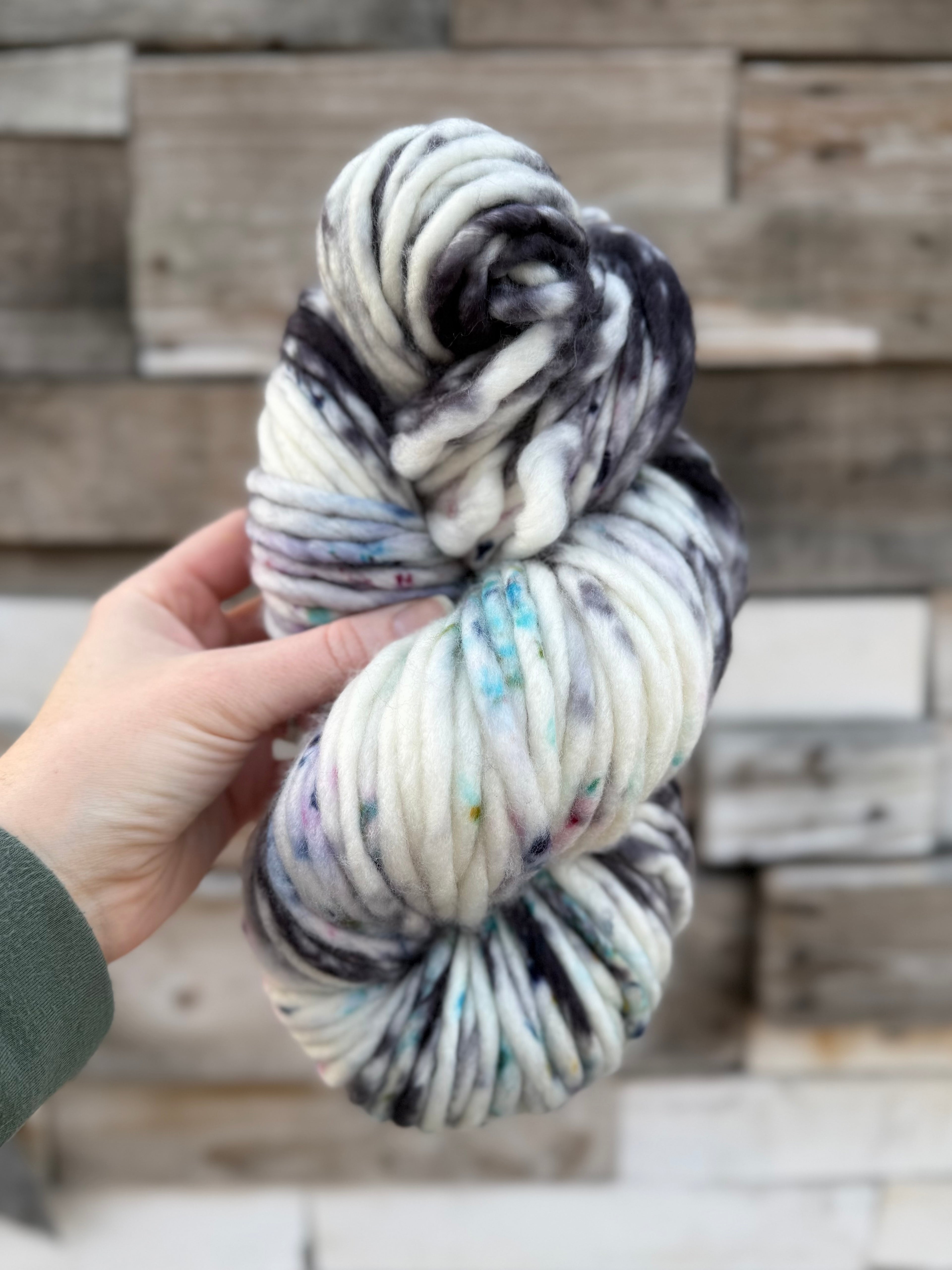 Lunar sprinkles super bulky hand dyed yarn (6) weight