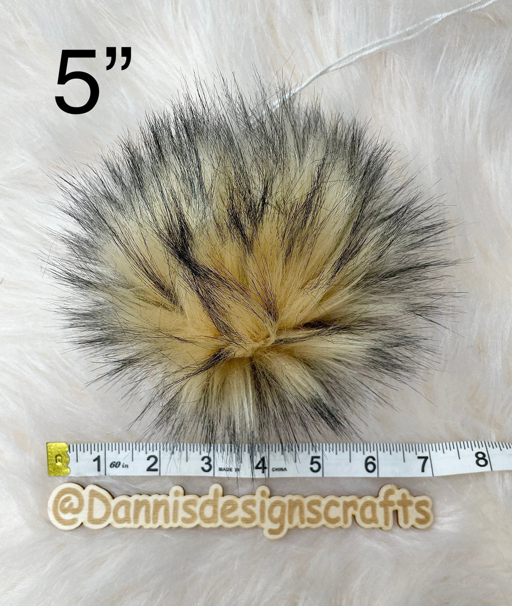Burlap Faux fur Pom Pom