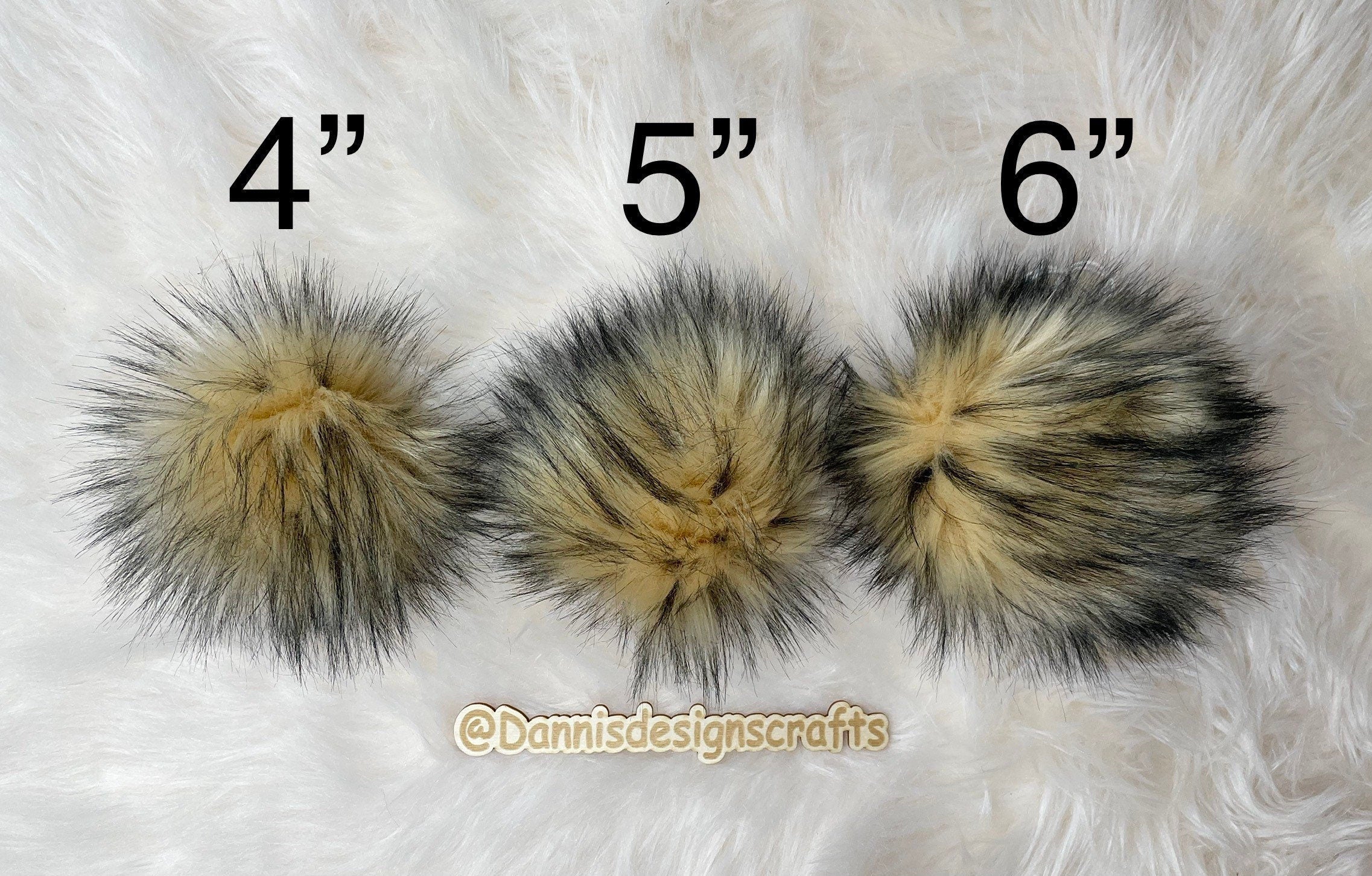 Burlap Faux fur Pom Pom