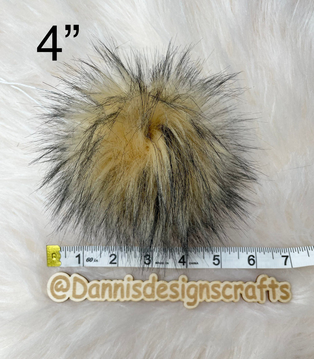 Burlap Faux fur Pom Pom