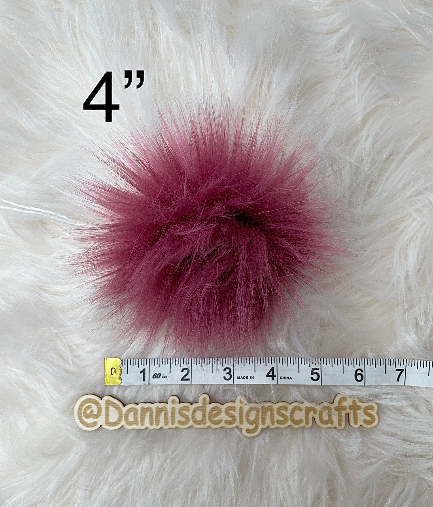 Rose Faux fur Pom Pom