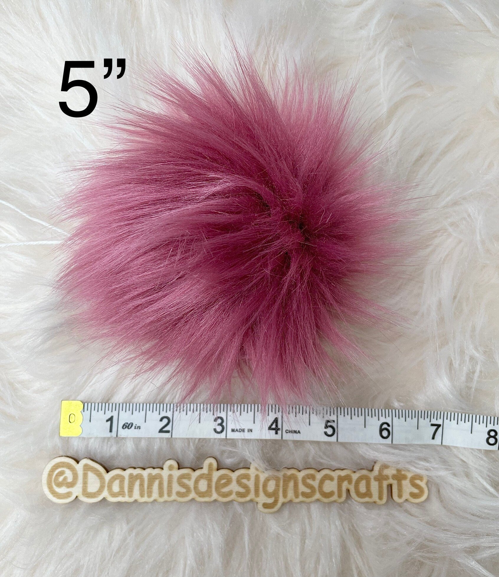 Rose Faux fur Pom Pom