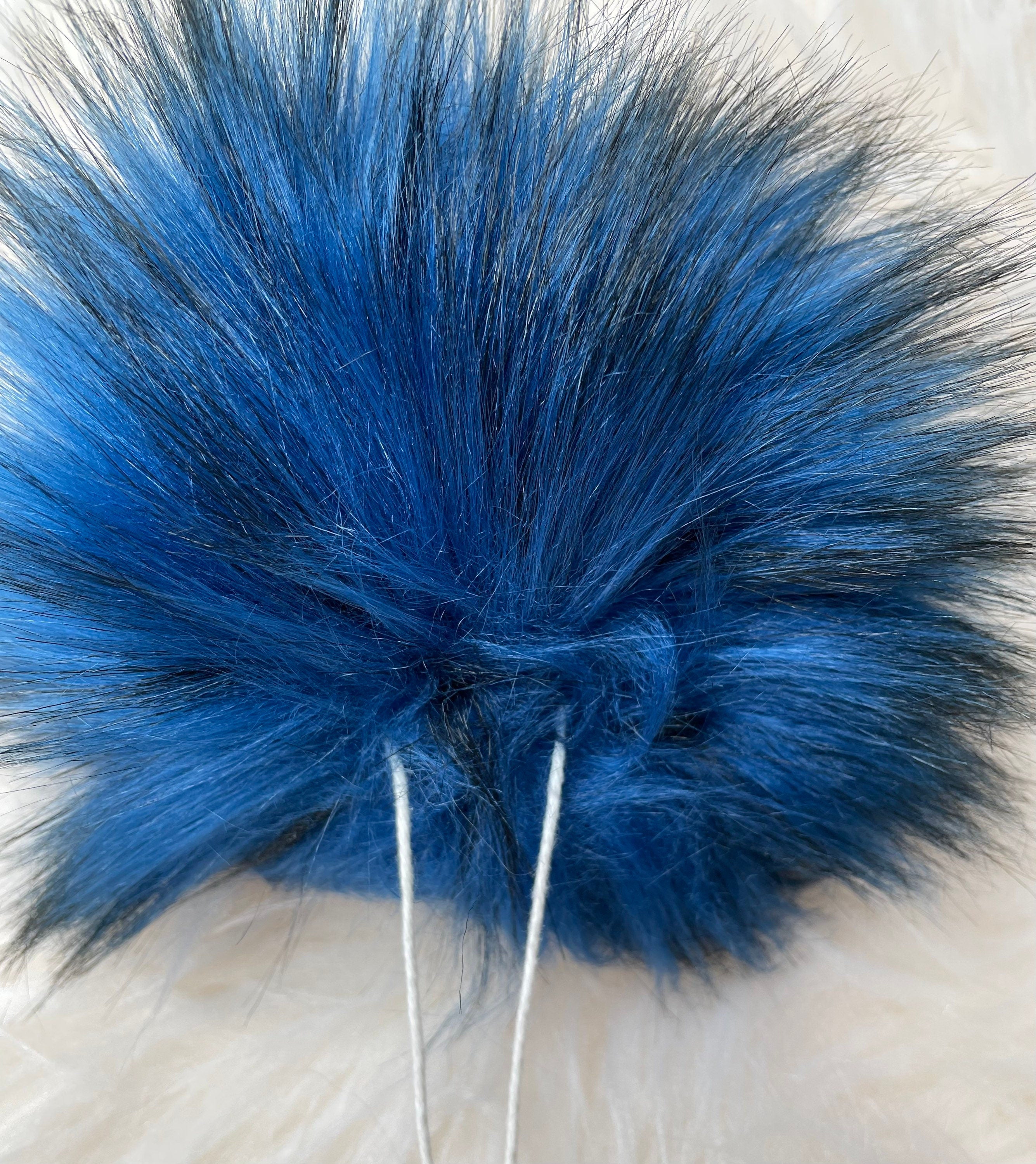 Blue husky Faux fur Pom Pom