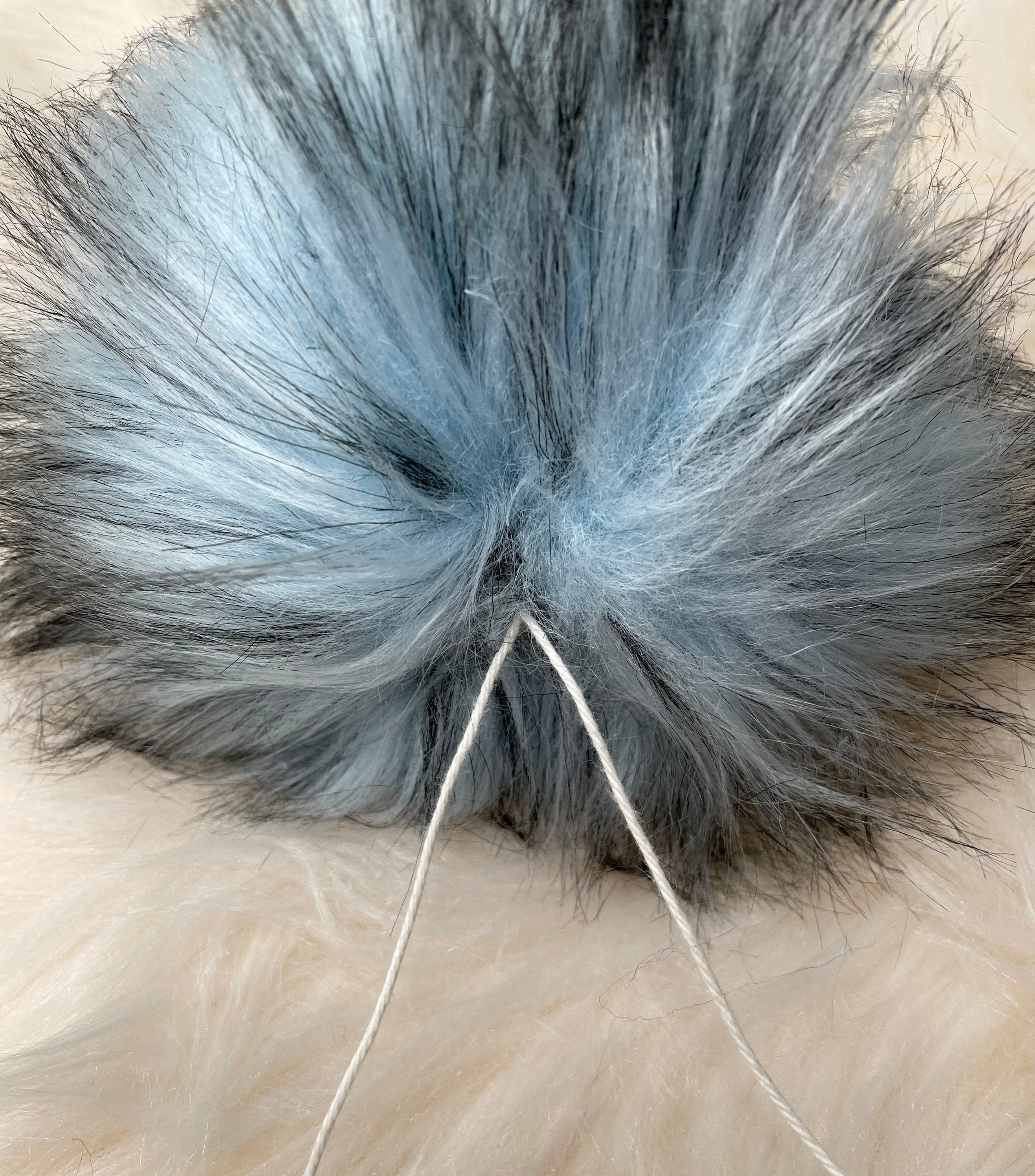 Ice blue Faux fur Pom Pom