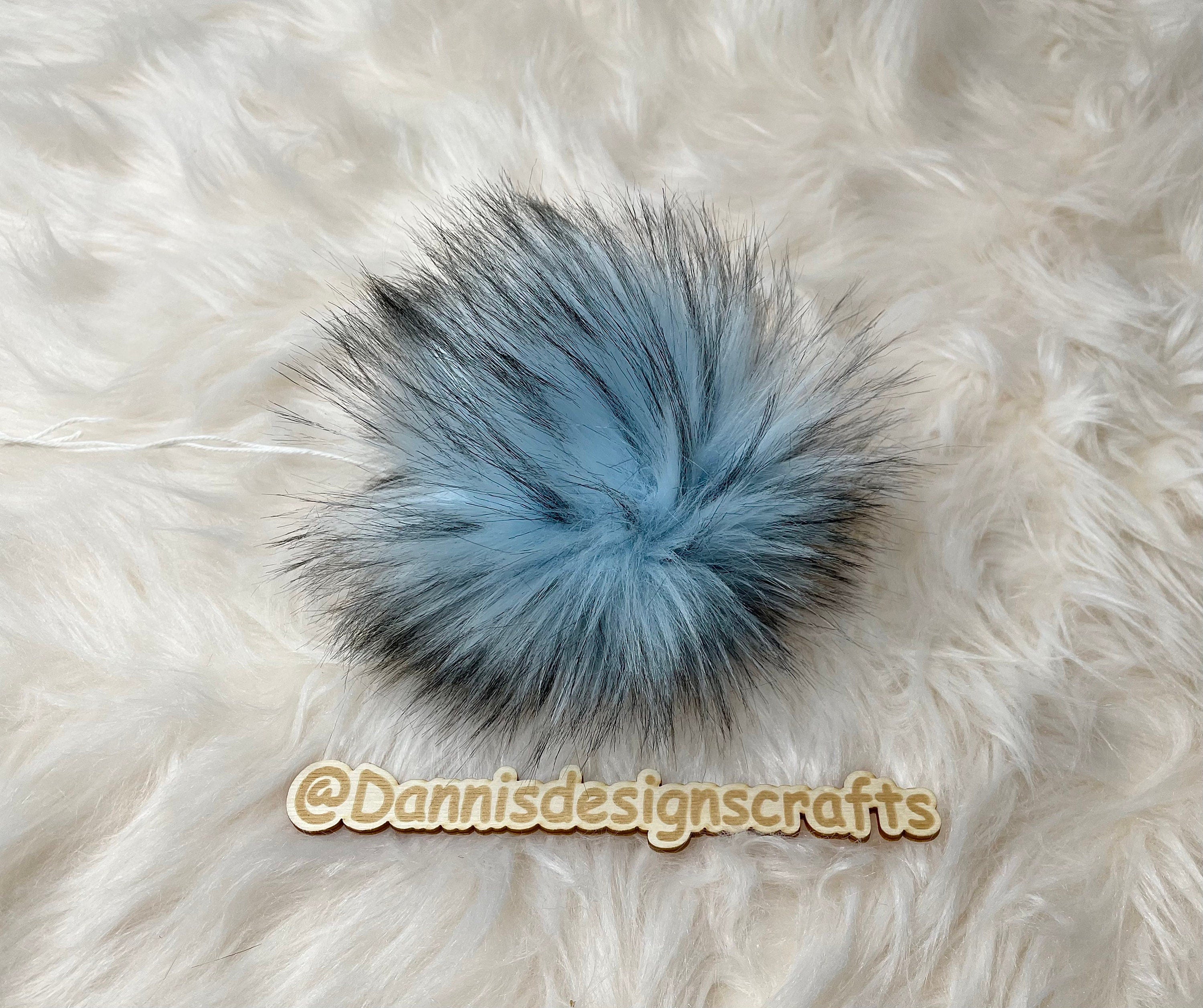 Ice blue Faux fur Pom Pom