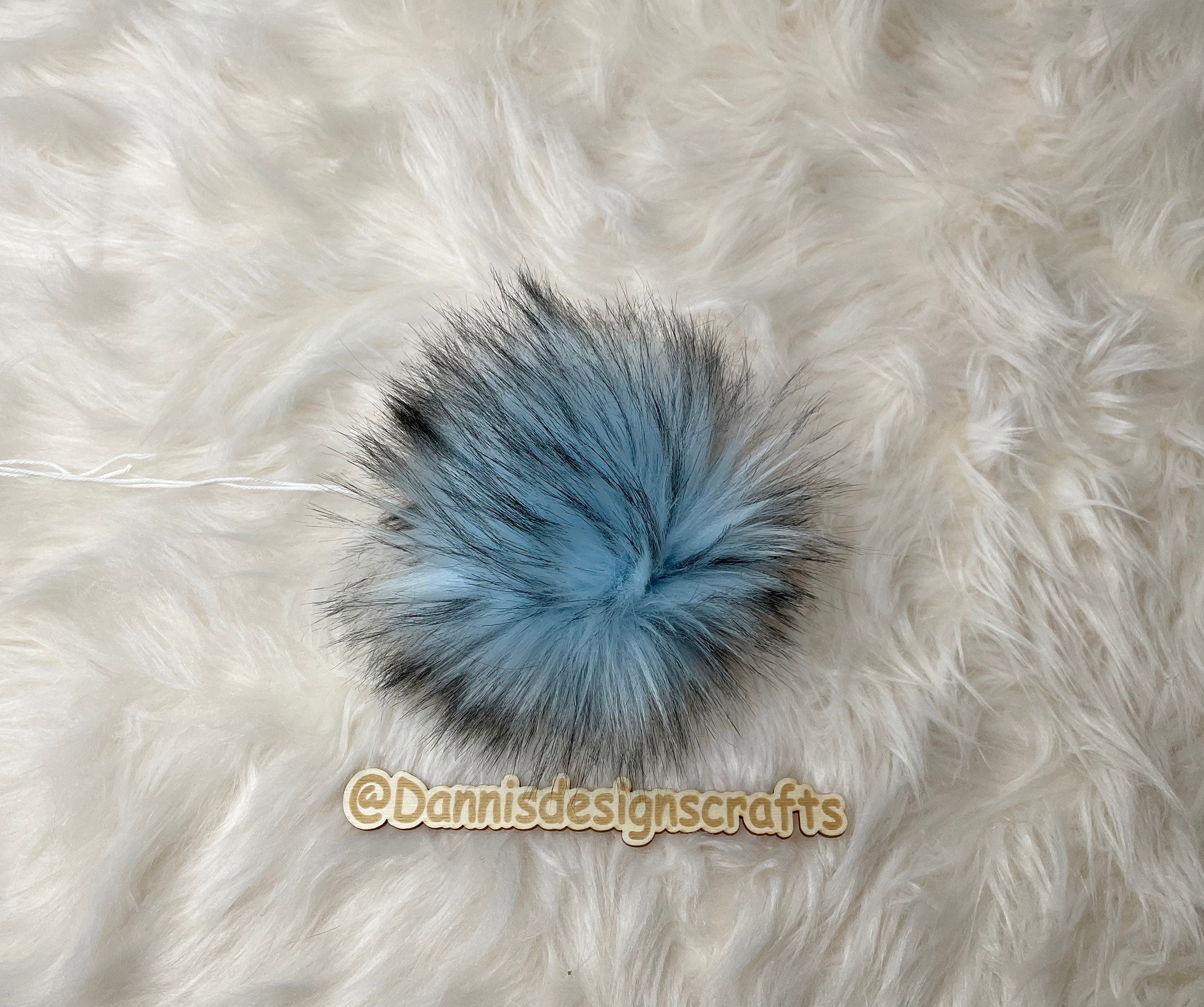 Ice blue Faux fur Pom Pom