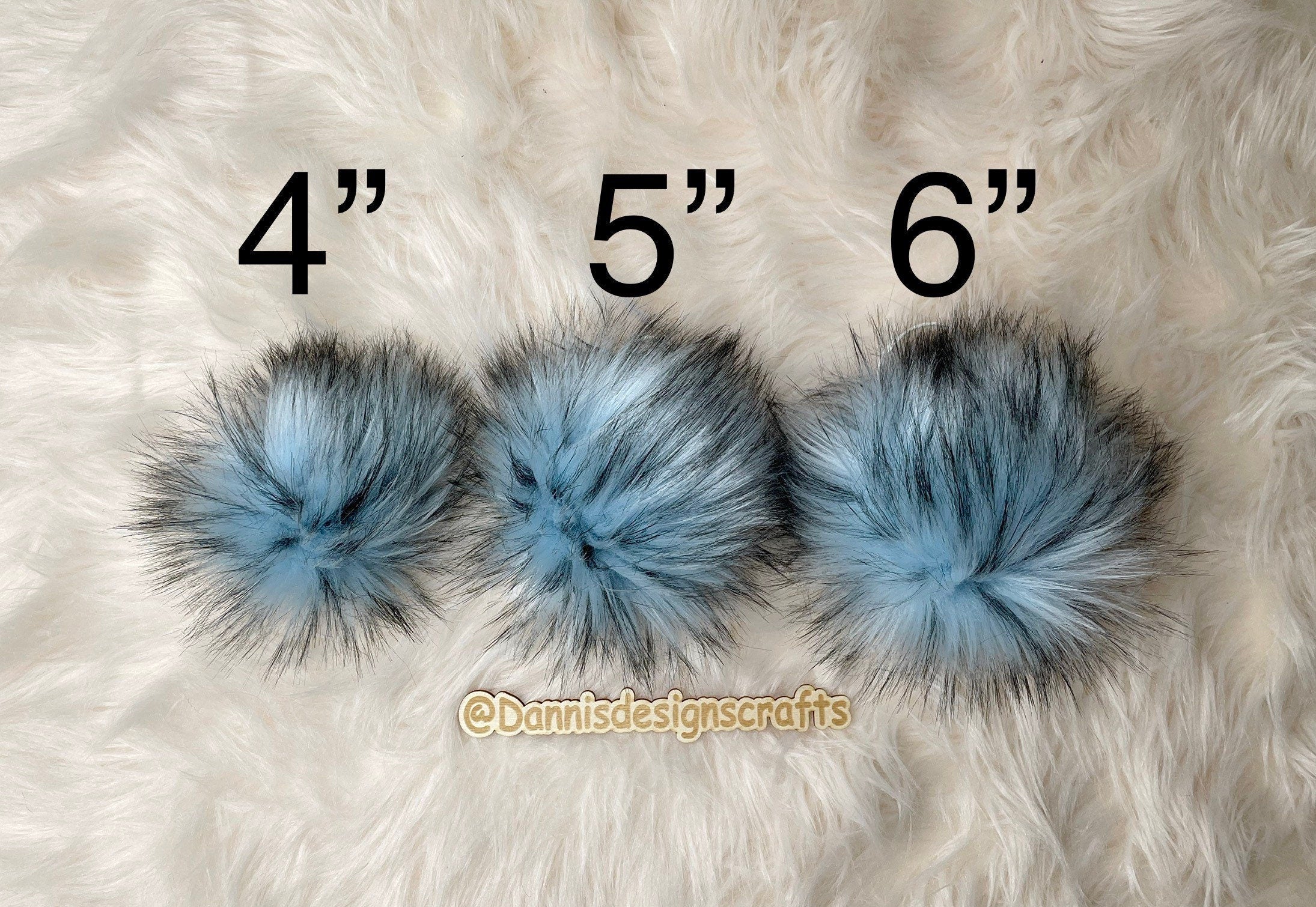 Ice blue Faux fur Pom Pom