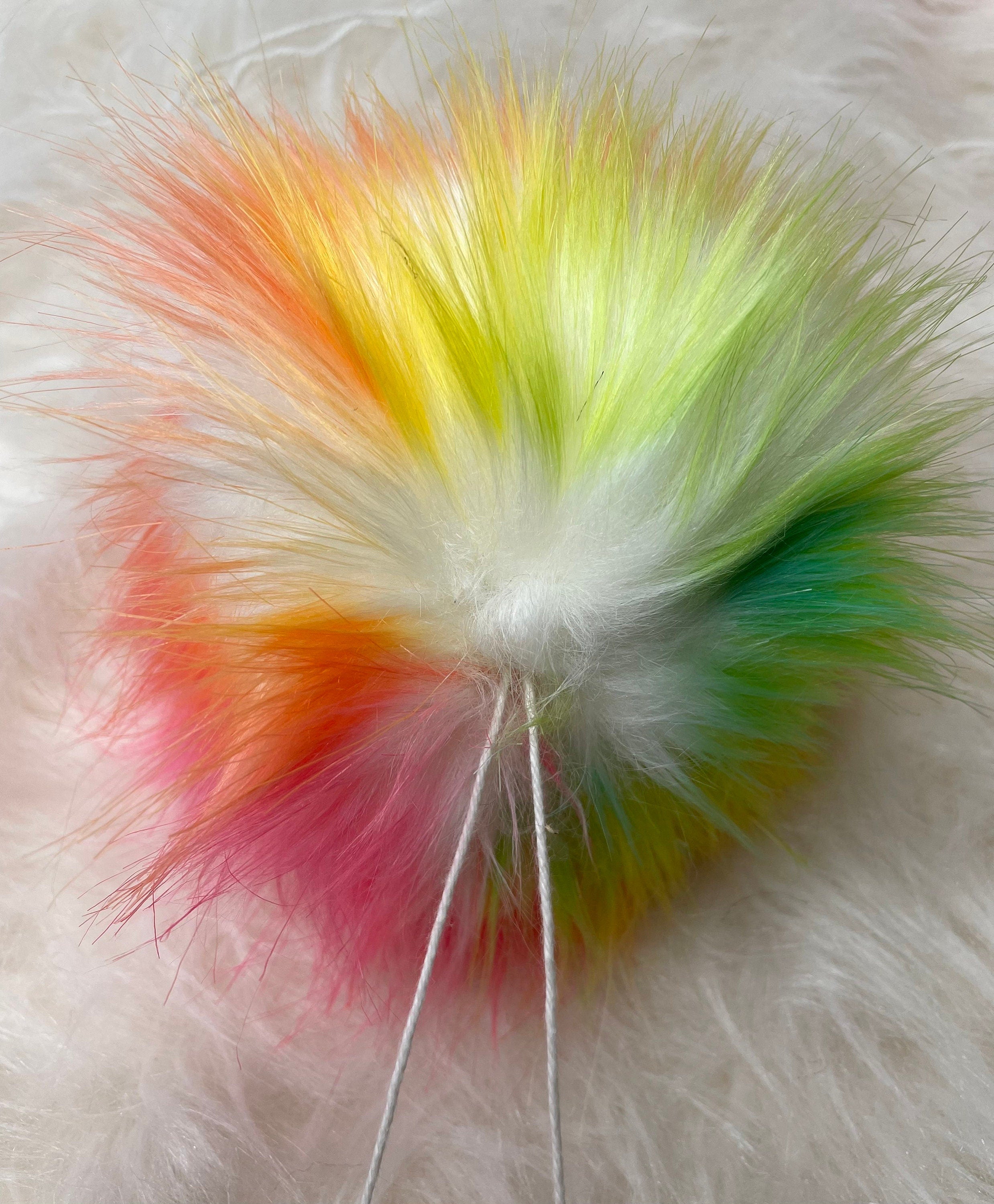 Rainbow faux fur Pom Pom