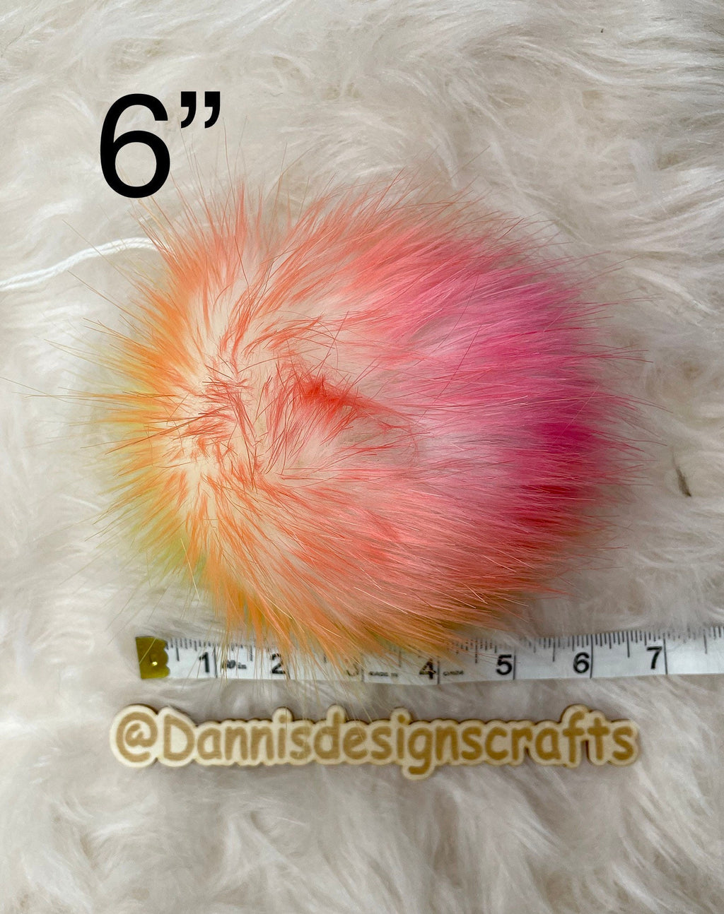 Rainbow faux fur Pom Pom