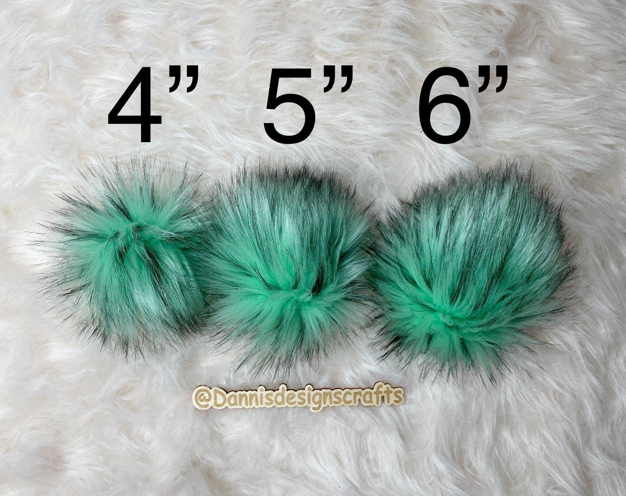 Mint husky Faux fur Pom Pom