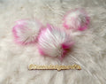 Bubble gum tip Faux fur Pom Pom