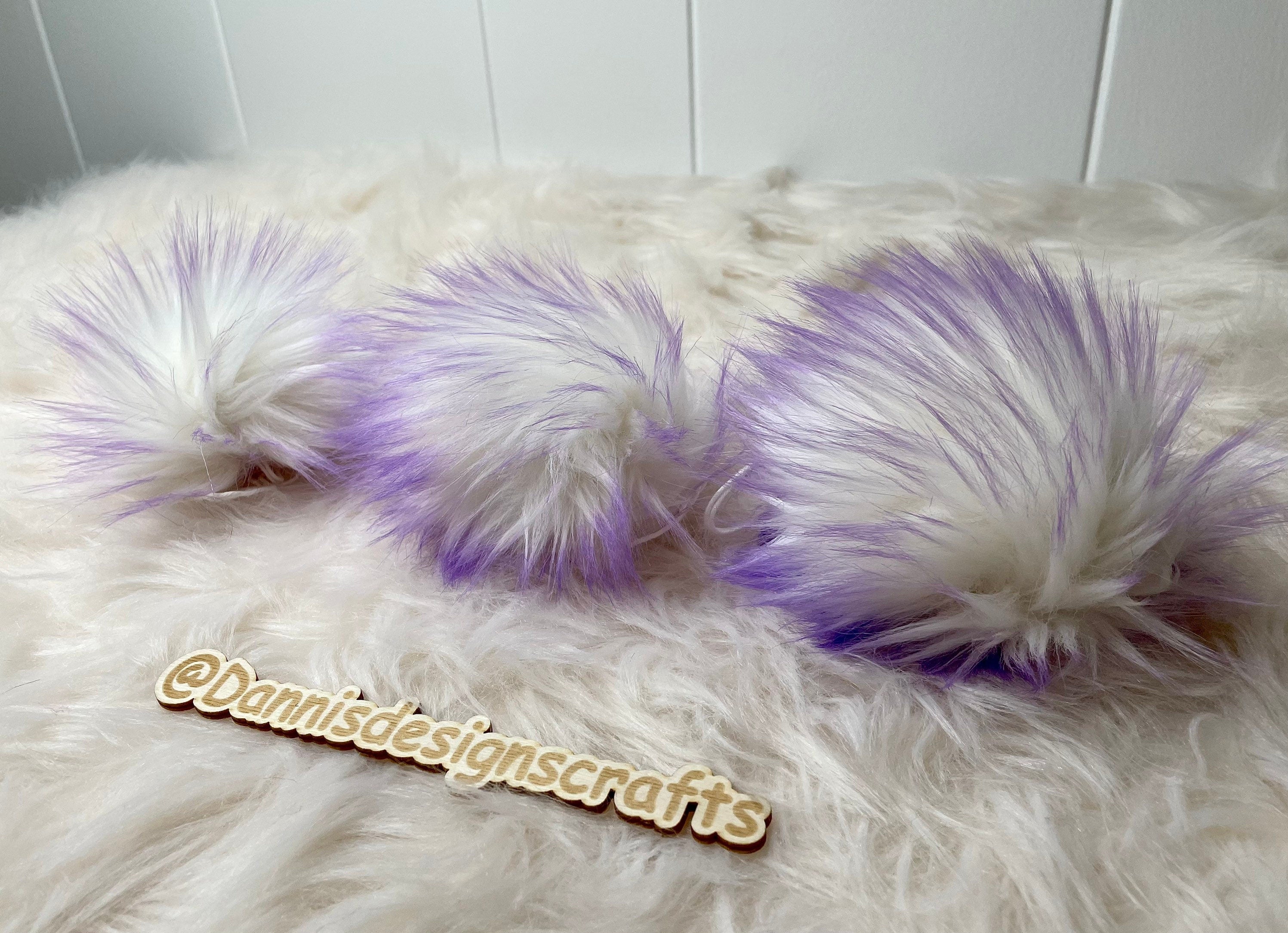 Lavender Faux fur Pom Pom