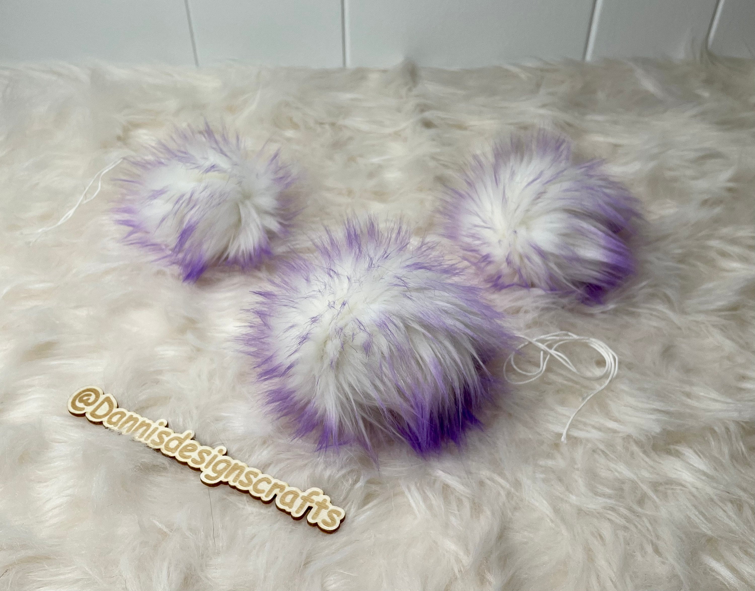 Lavender Faux fur Pom Pom