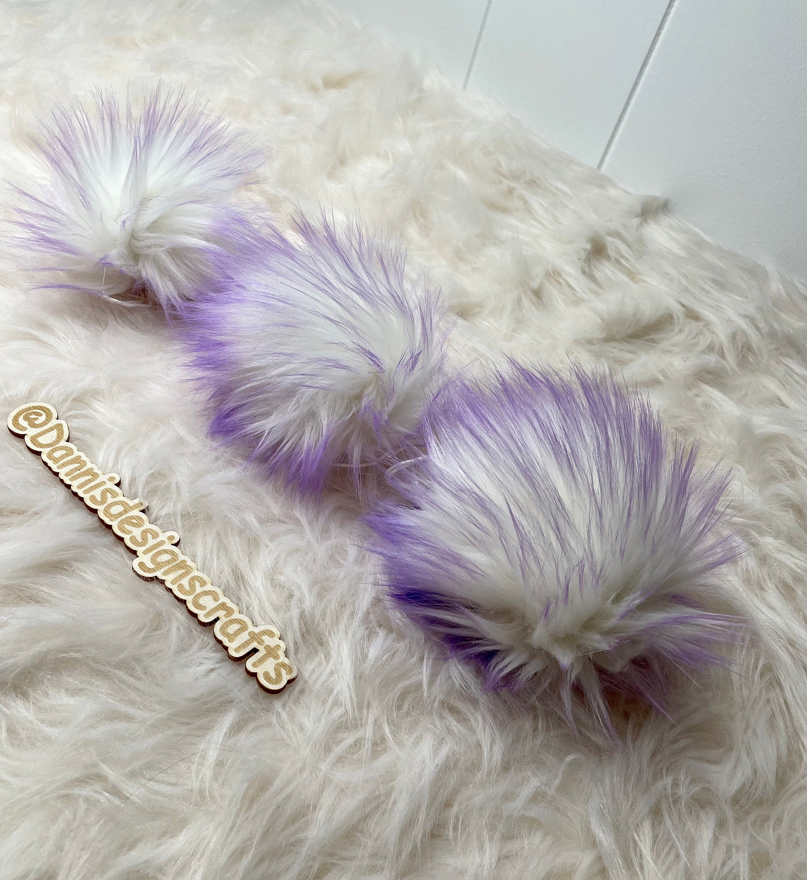 Lavender Faux fur Pom Pom