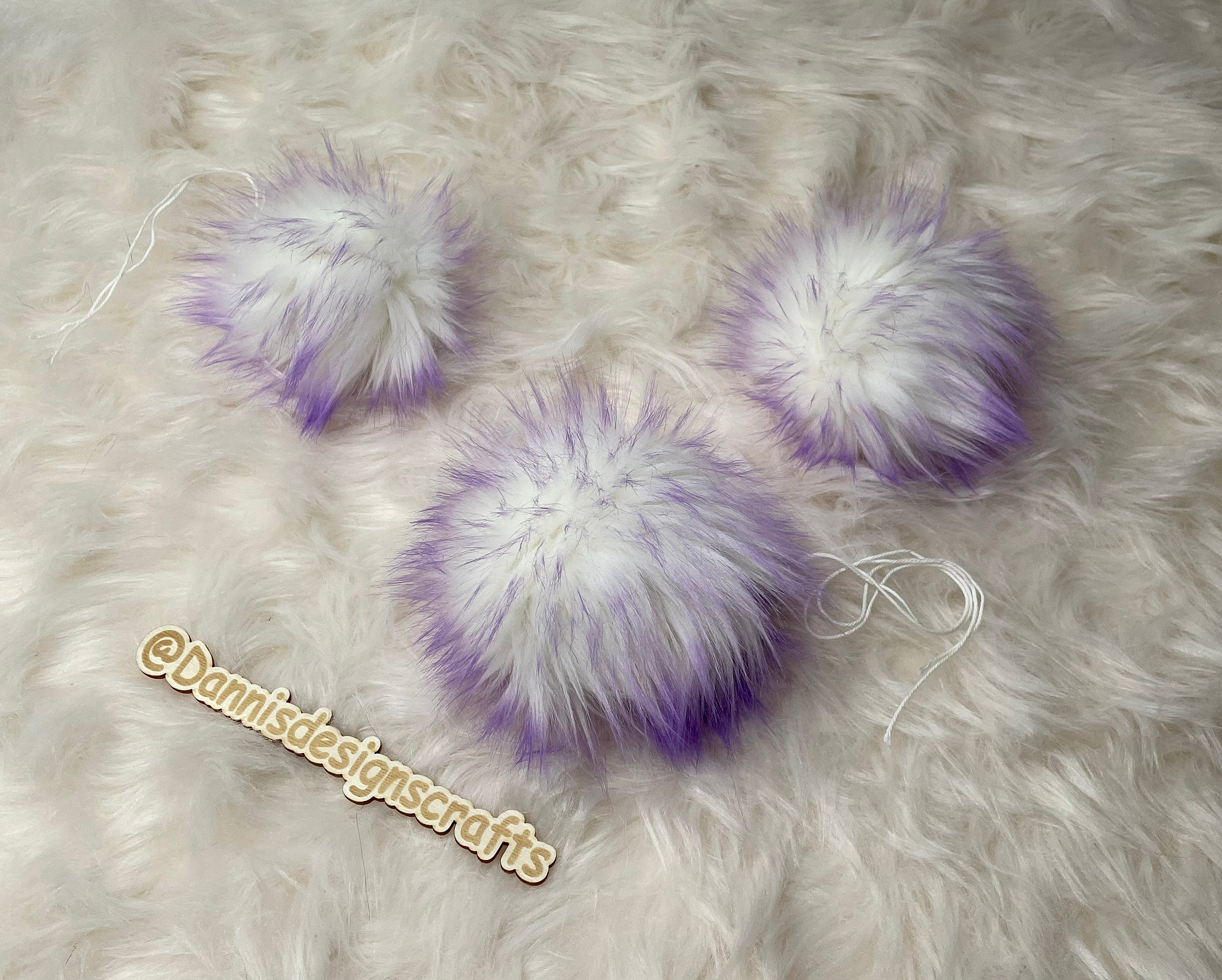 Lavender Faux fur Pom Pom