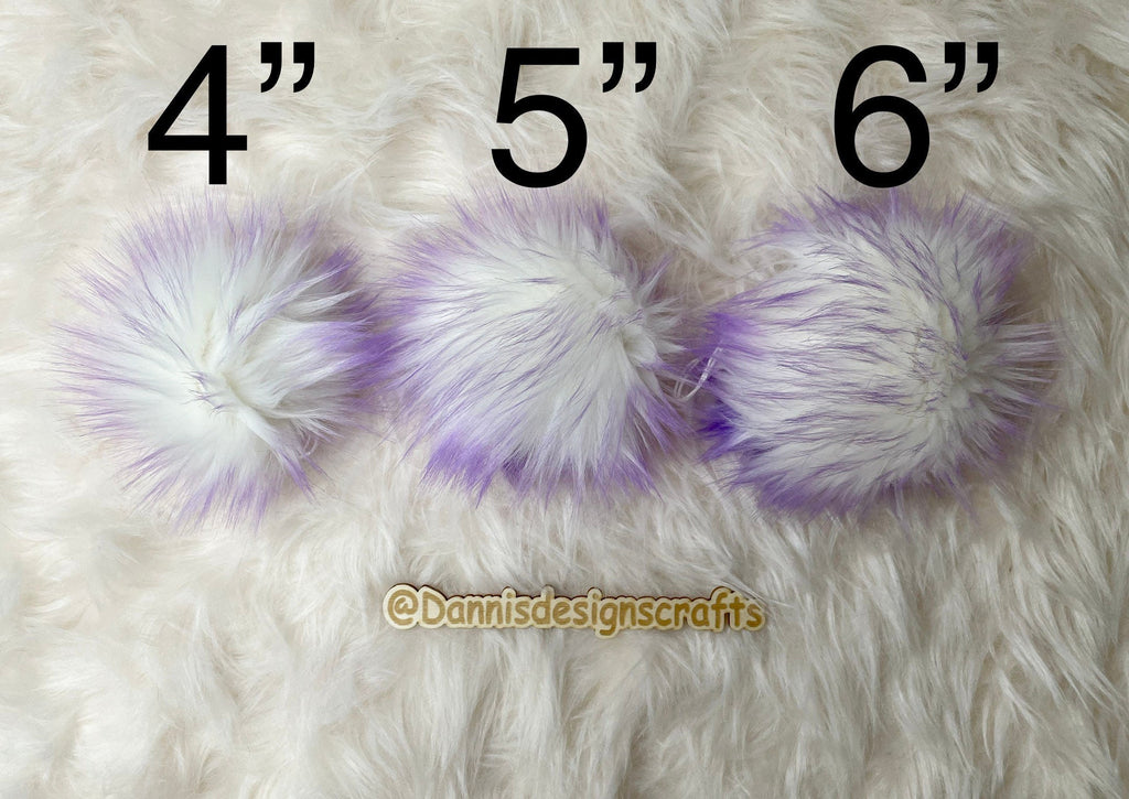 Lavender Faux fur Pom Pom