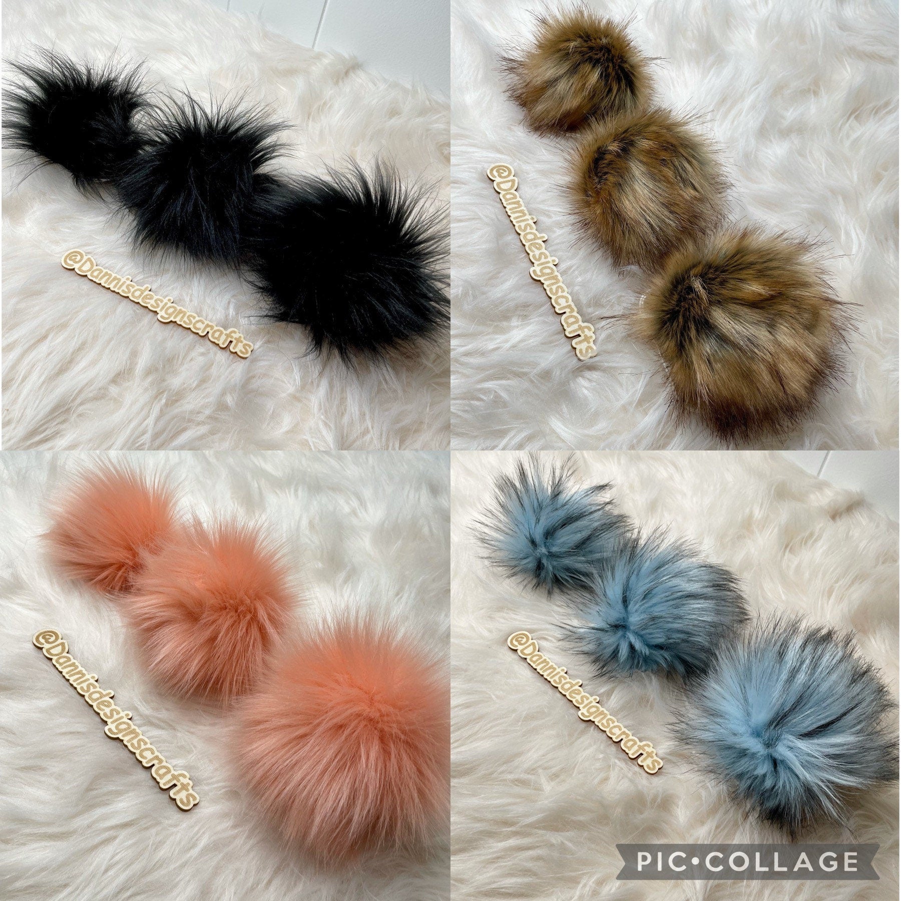 RANDOM 4 inch Faux fur Pom Pom pack