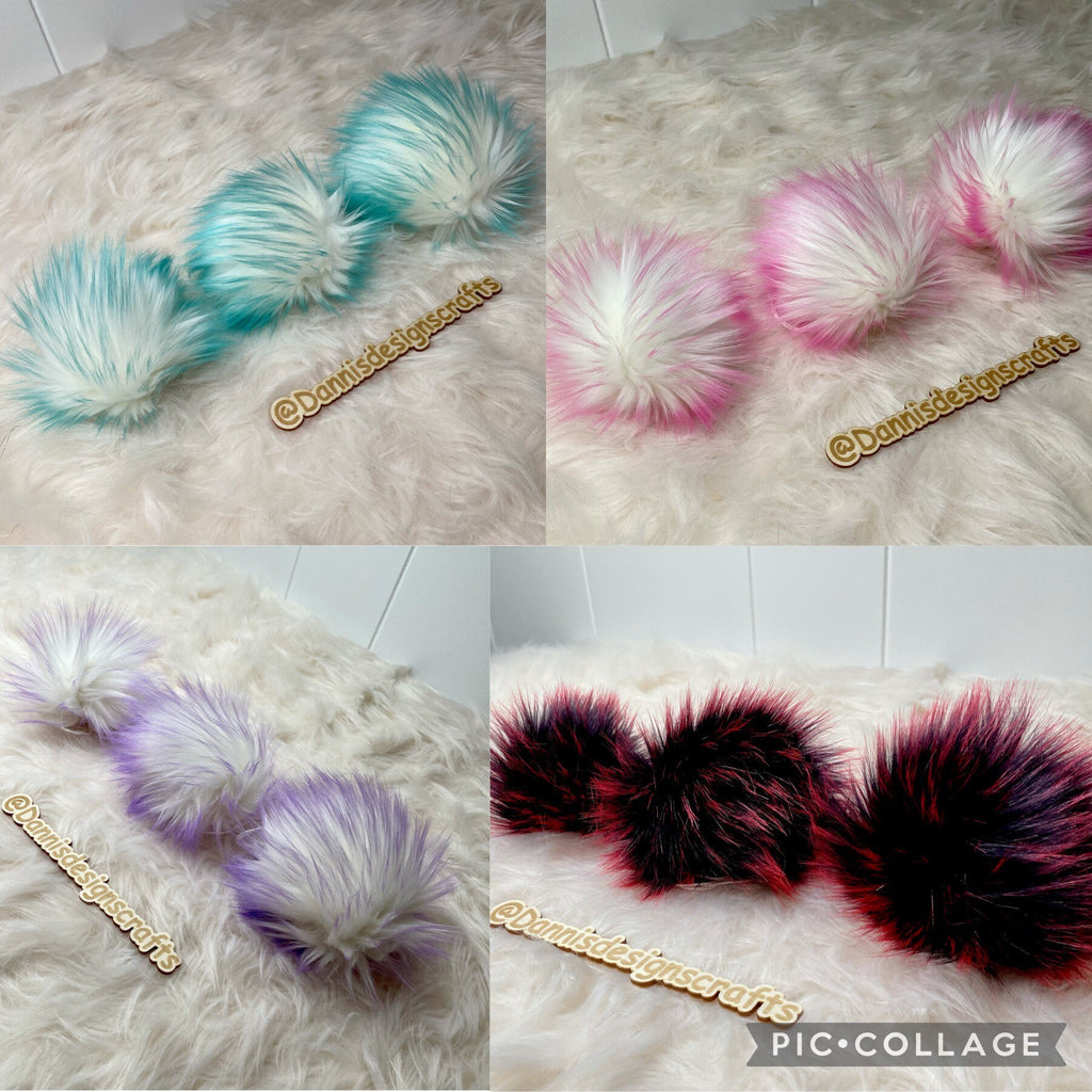 RANDOM 5 inch Faux fur Pom Pom pack