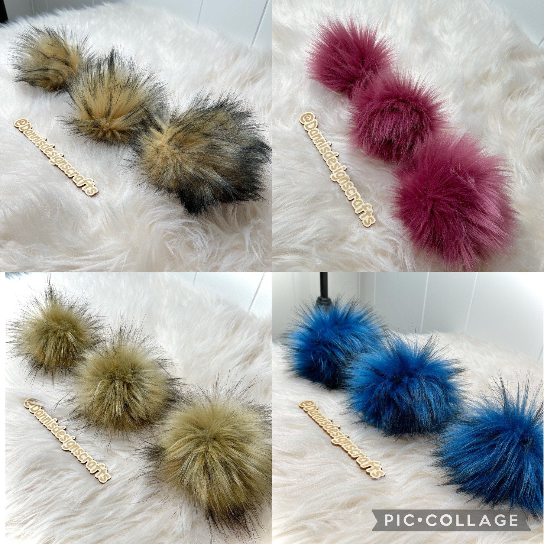 RANDOM 5 inch Faux fur Pom Pom pack