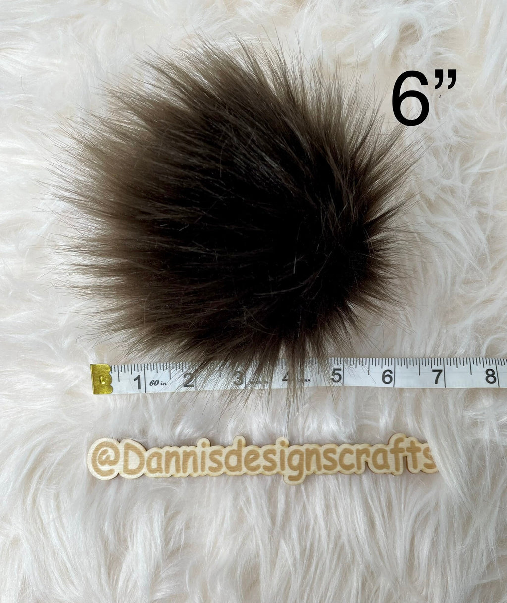 Brown bear Faux fur Pom Pom