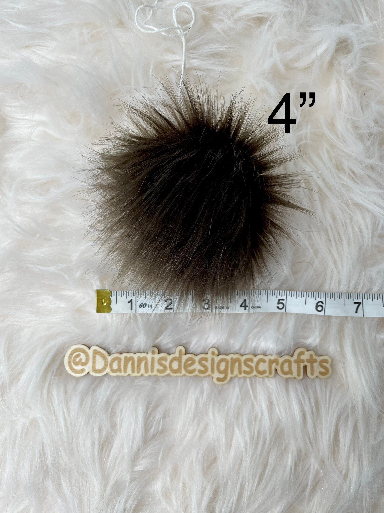 Brown bear Faux fur Pom Pom