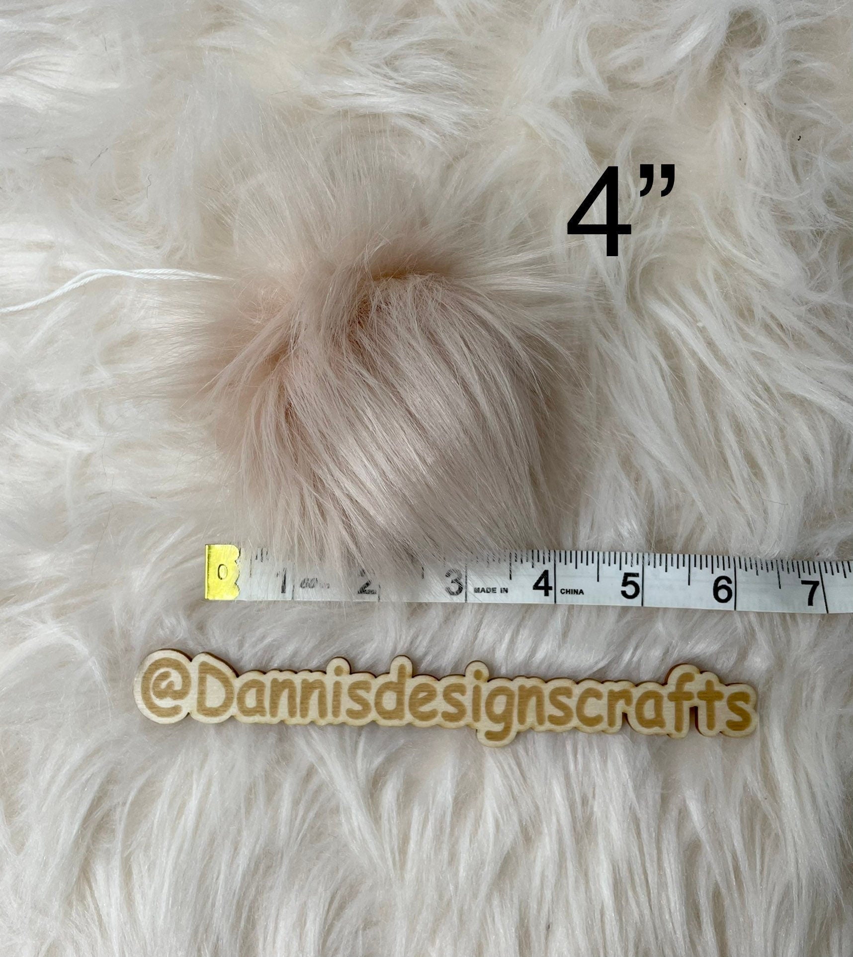 Blushing Faux fur Pom Pom