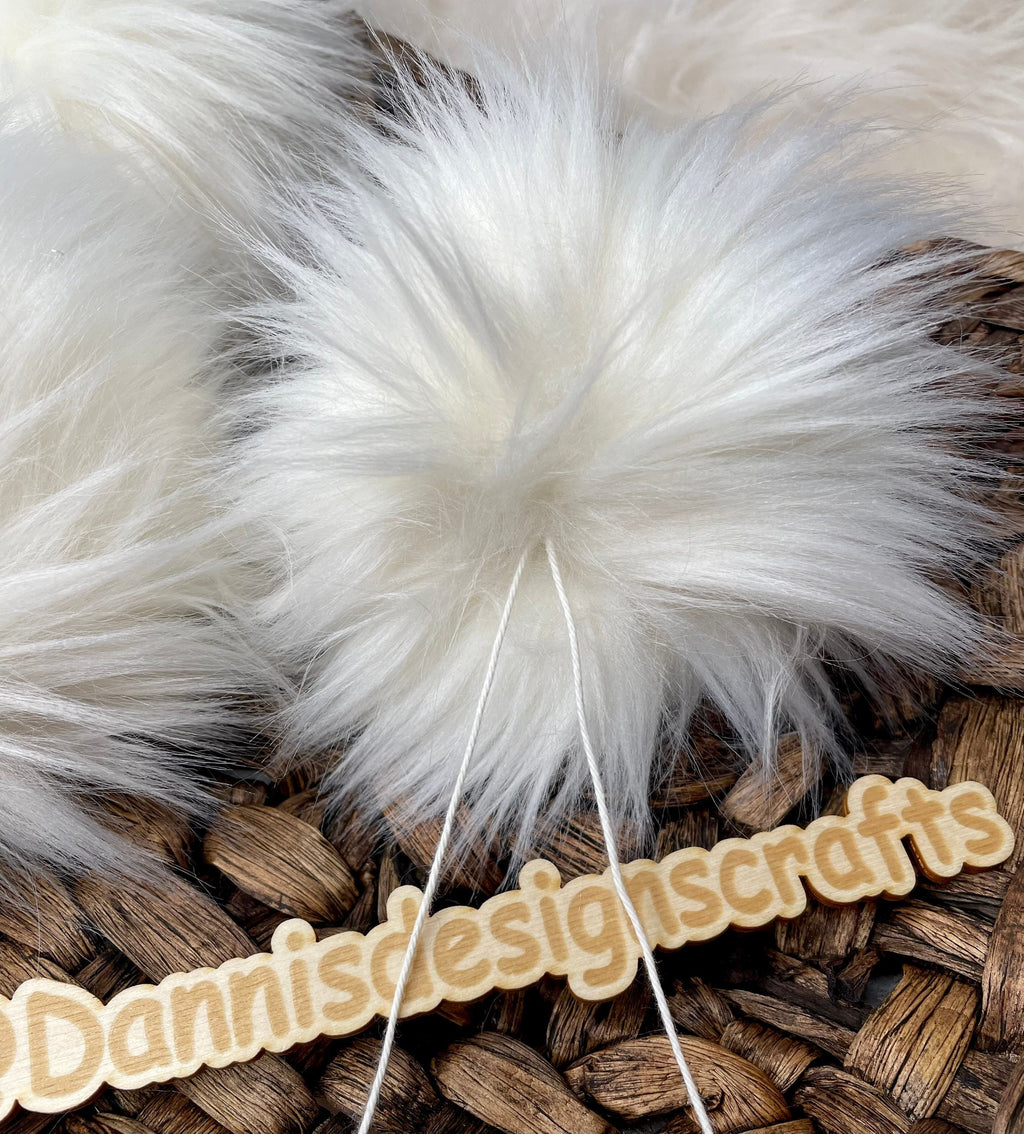 Ivory Faux fur Pom Pom