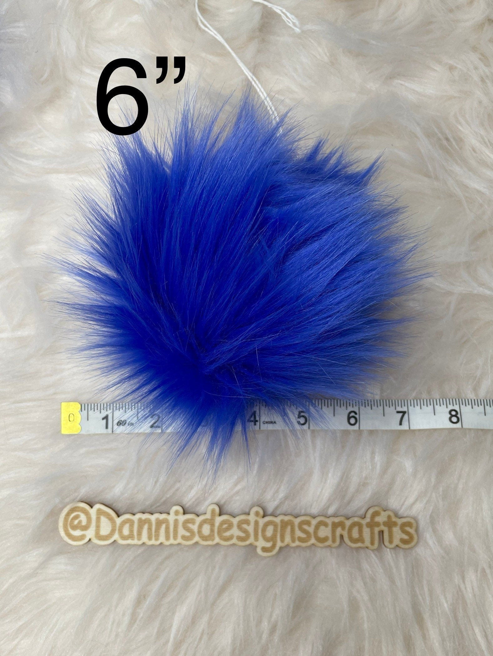 Royal blue Faux fur Pom Pom