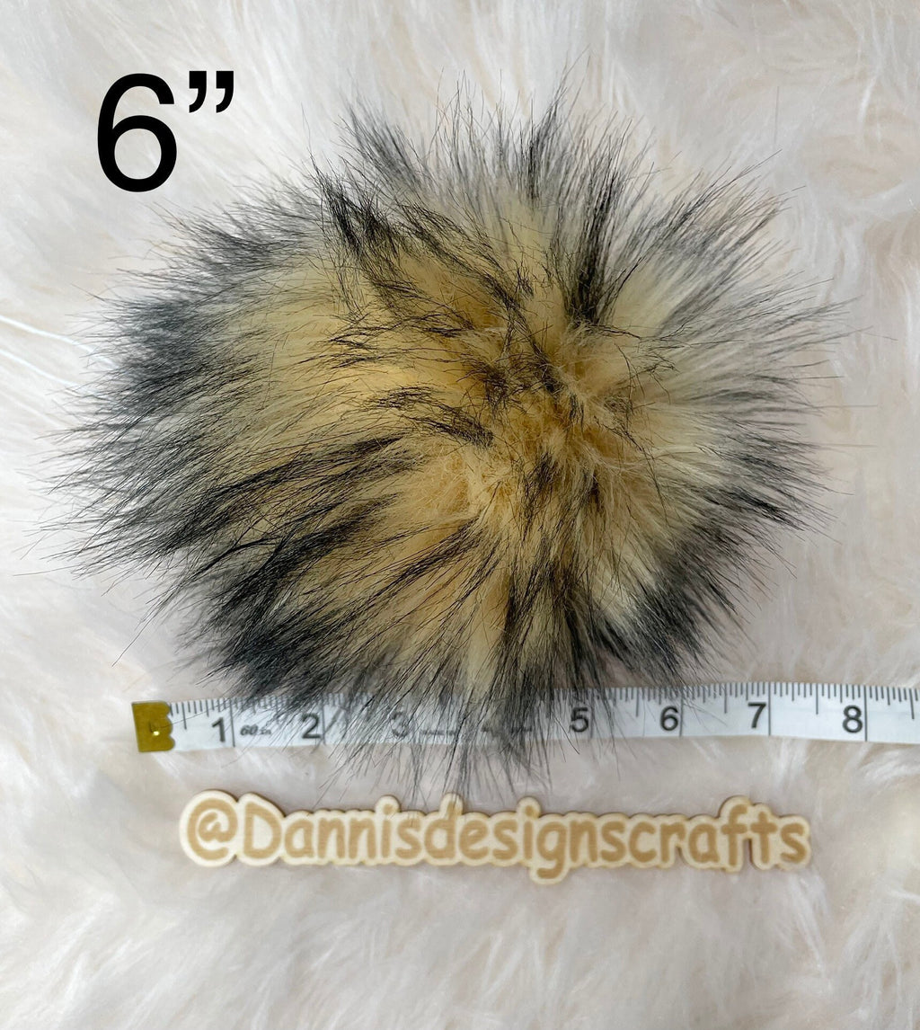 Burlap Faux fur Pom Pom