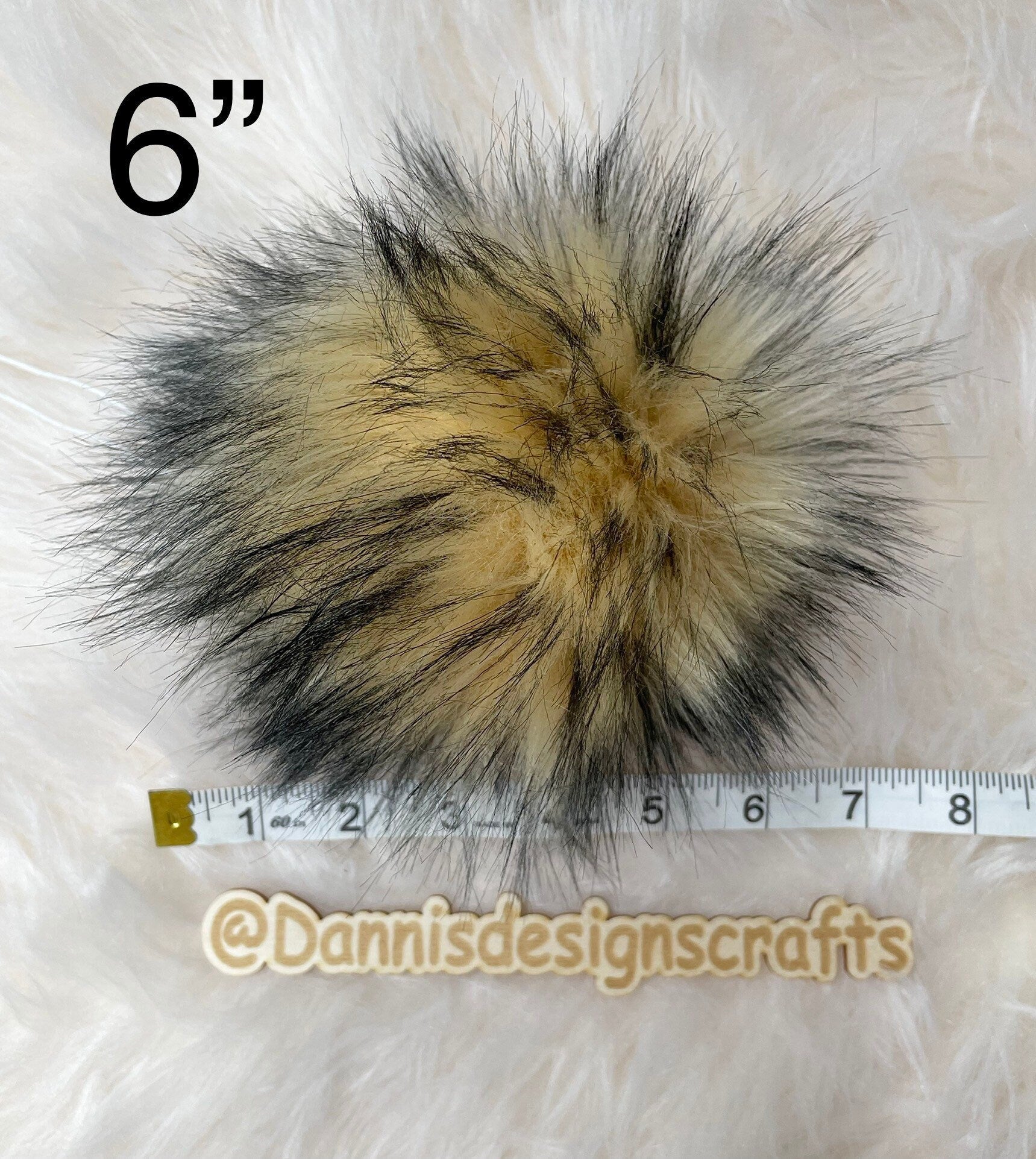 Burlap Faux fur Pom Pom