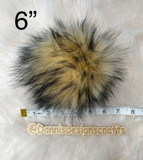 Burlap Faux fur Pom Pom