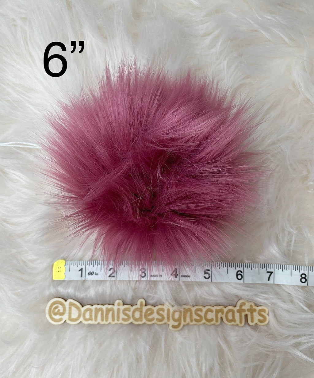 Rose Faux fur Pom Pom