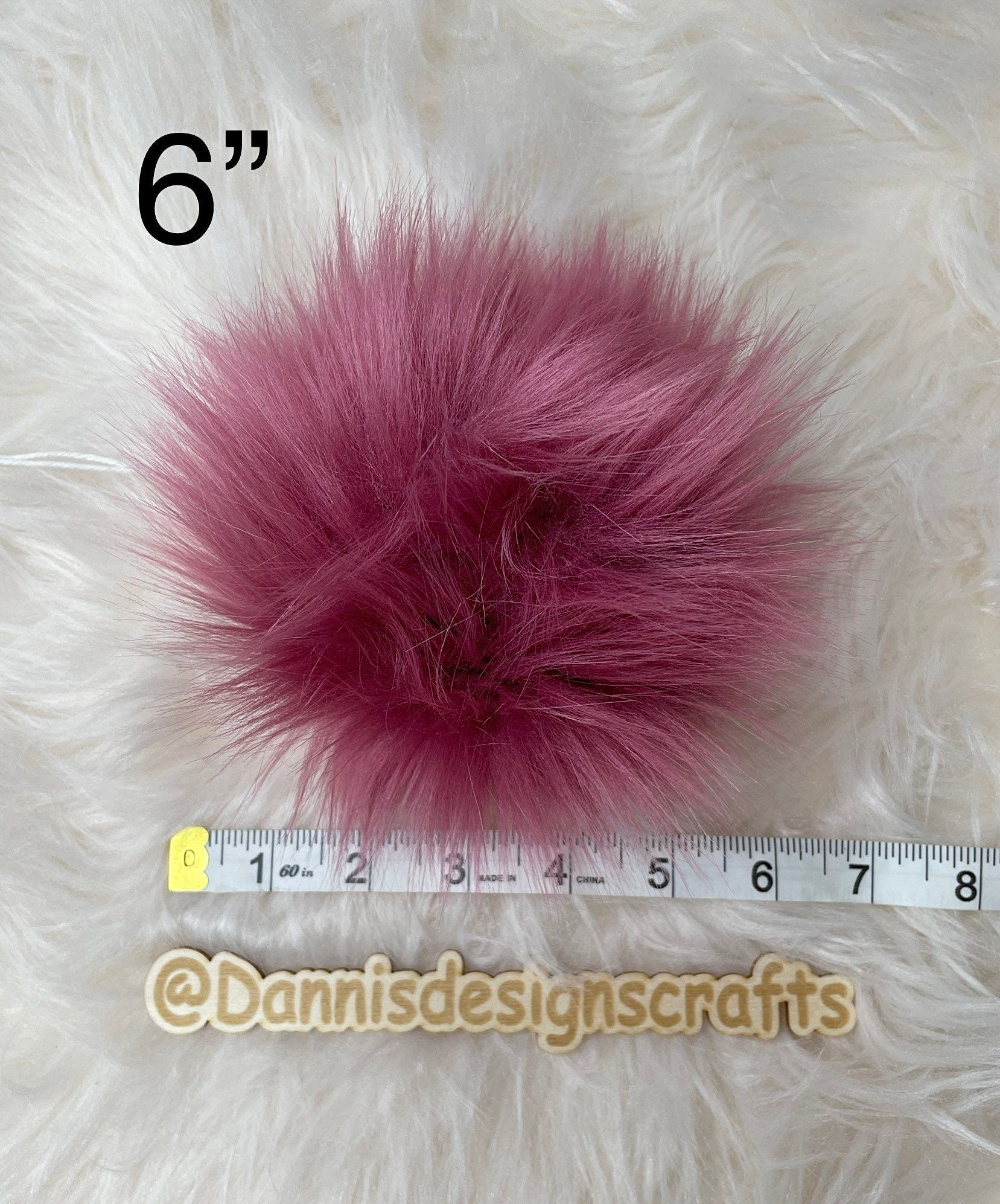 Rose Faux fur Pom Pom