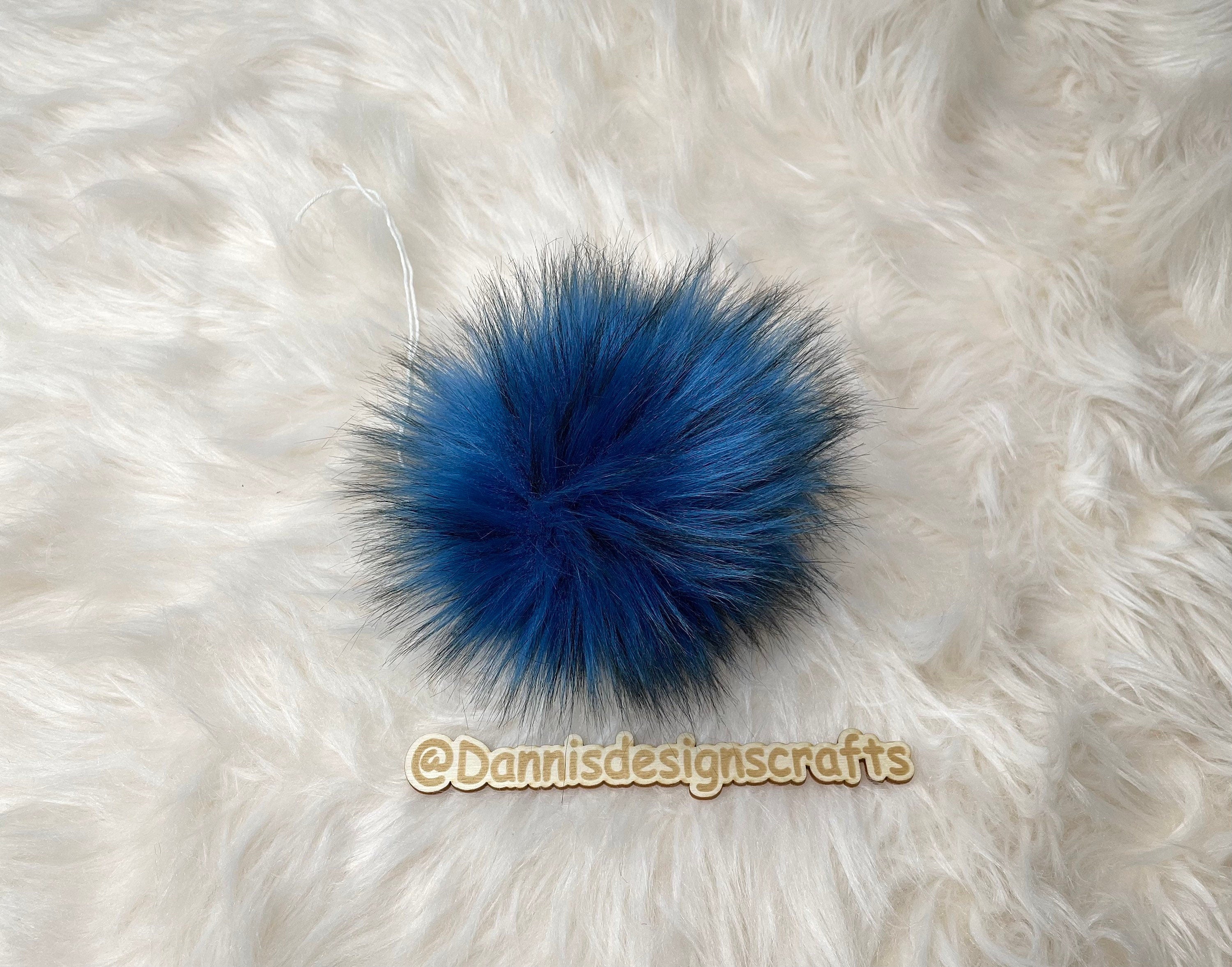 Blue husky Faux fur Pom Pom