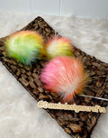 Rainbow faux fur Pom Pom