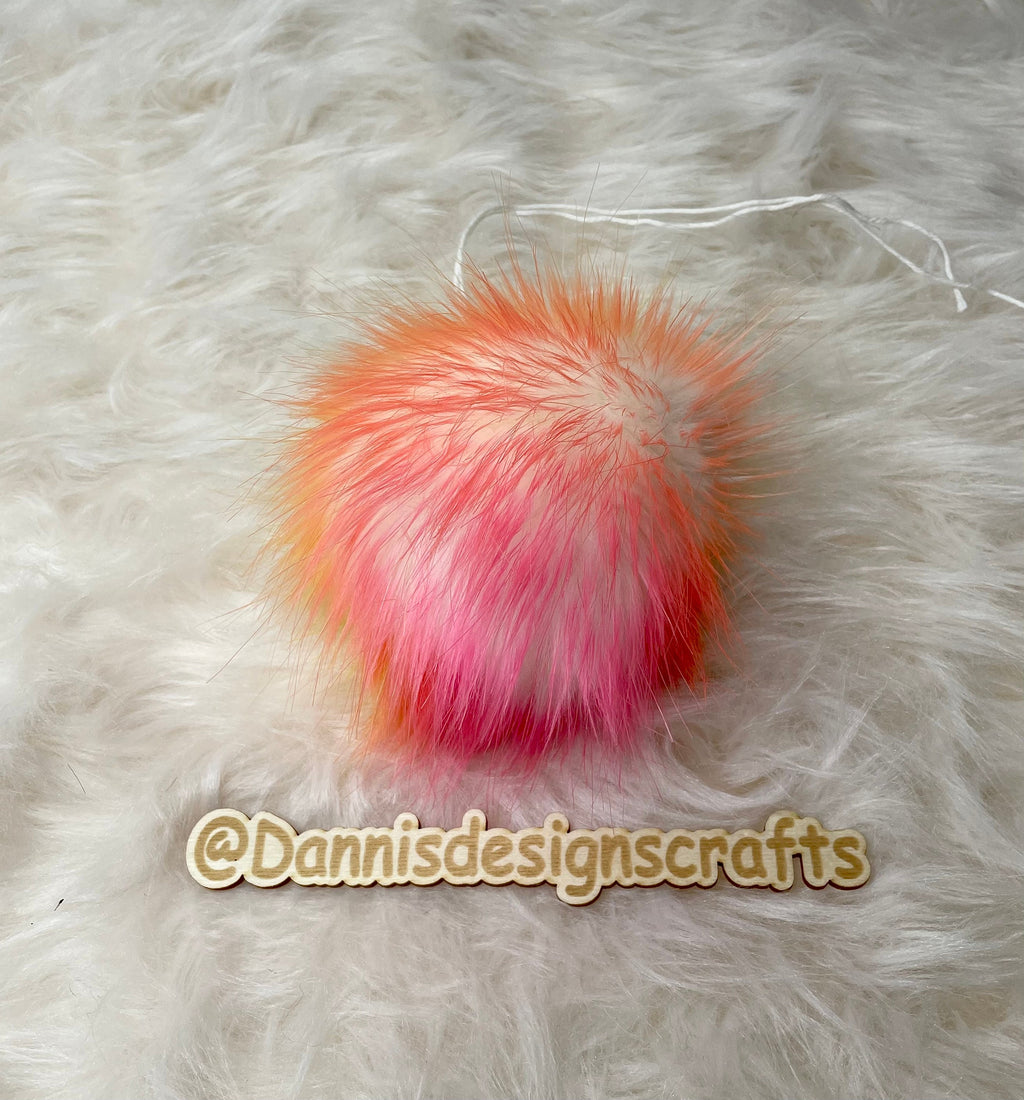 Rainbow faux fur Pom Pom
