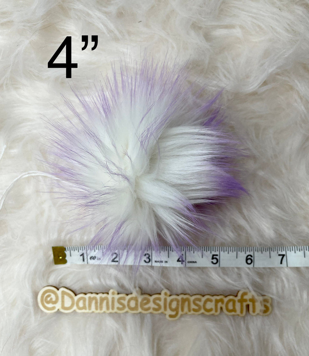 Lavender Faux fur Pom Pom