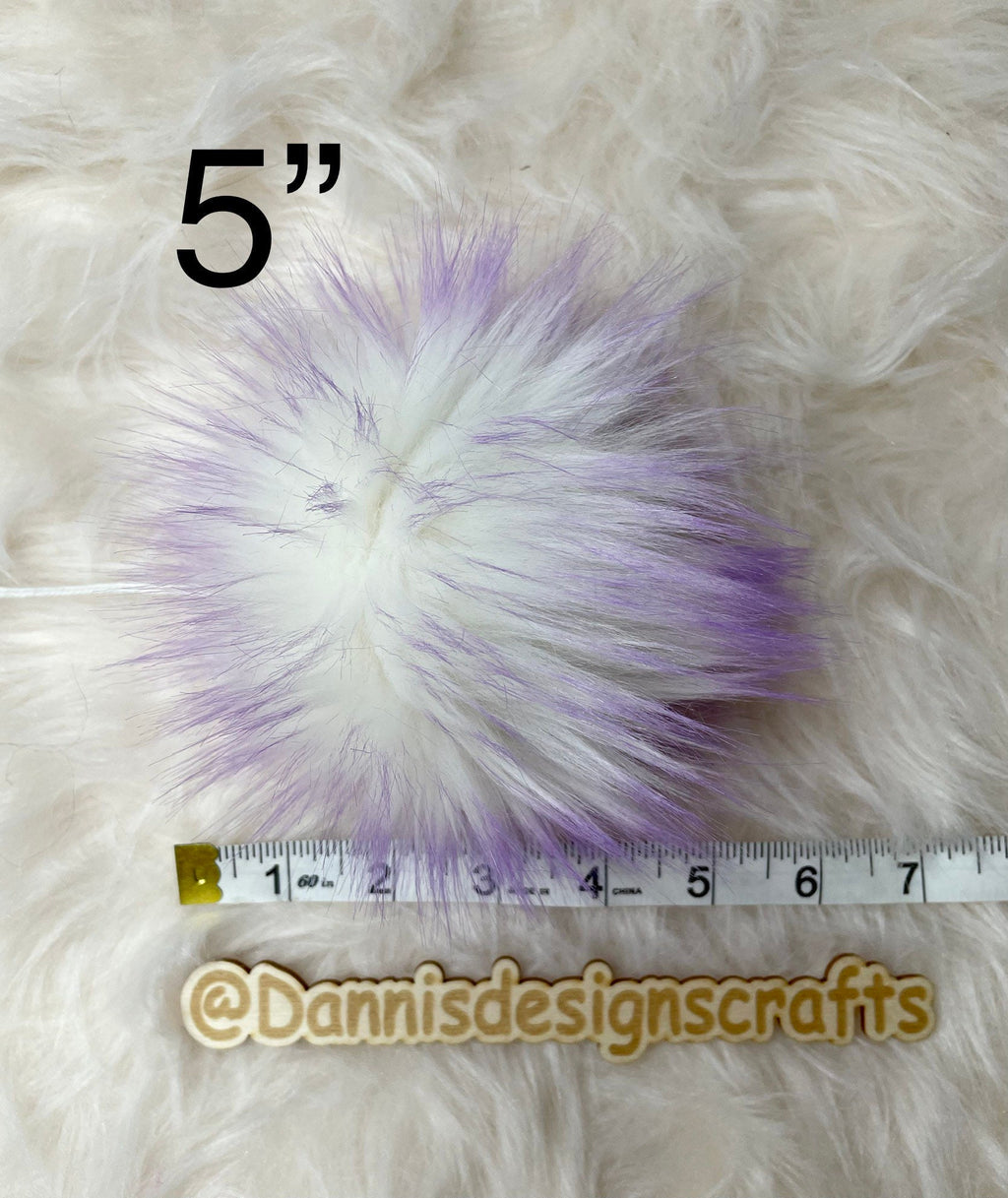 Lavender Faux fur Pom Pom