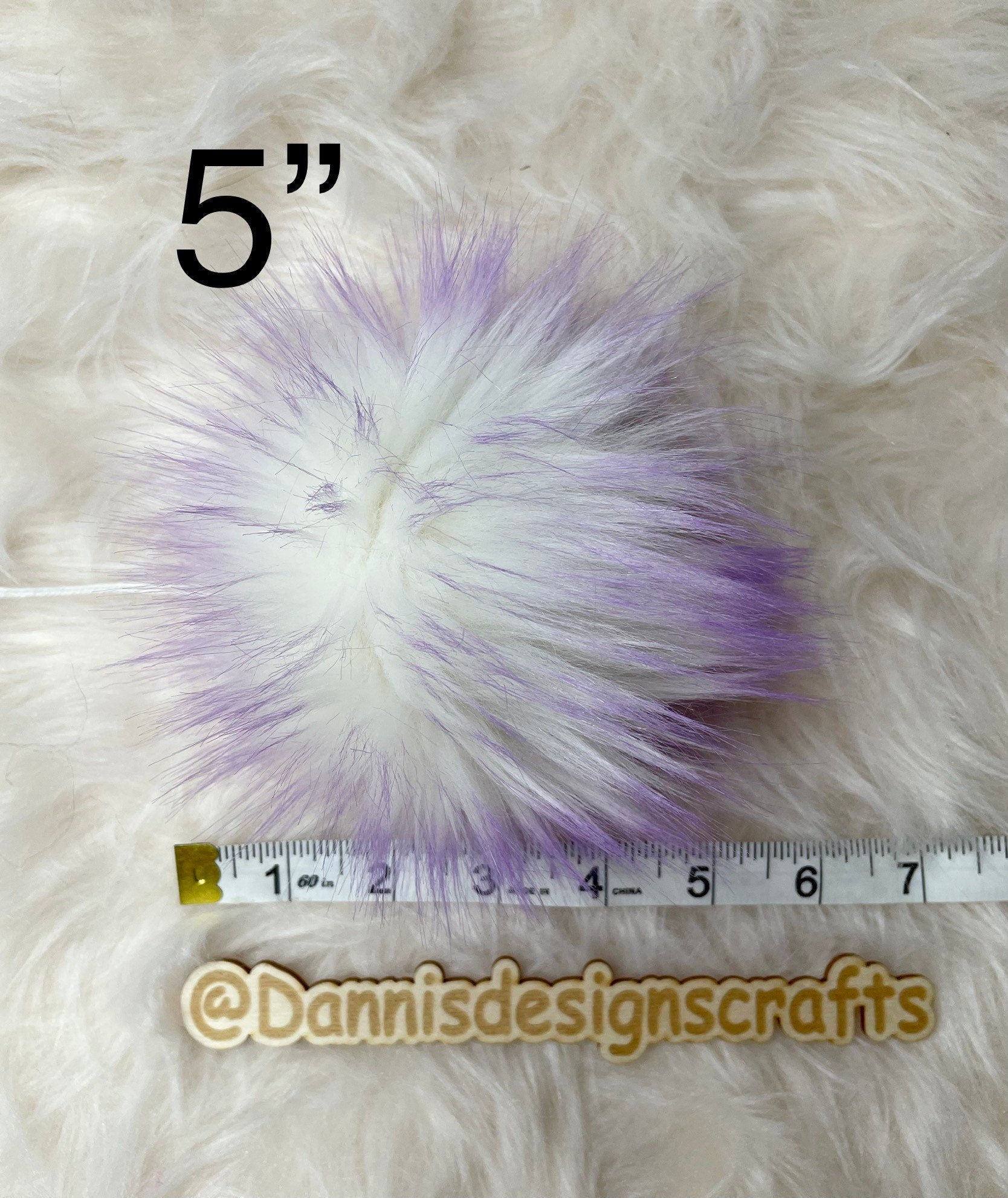 Lavender Faux fur Pom Pom