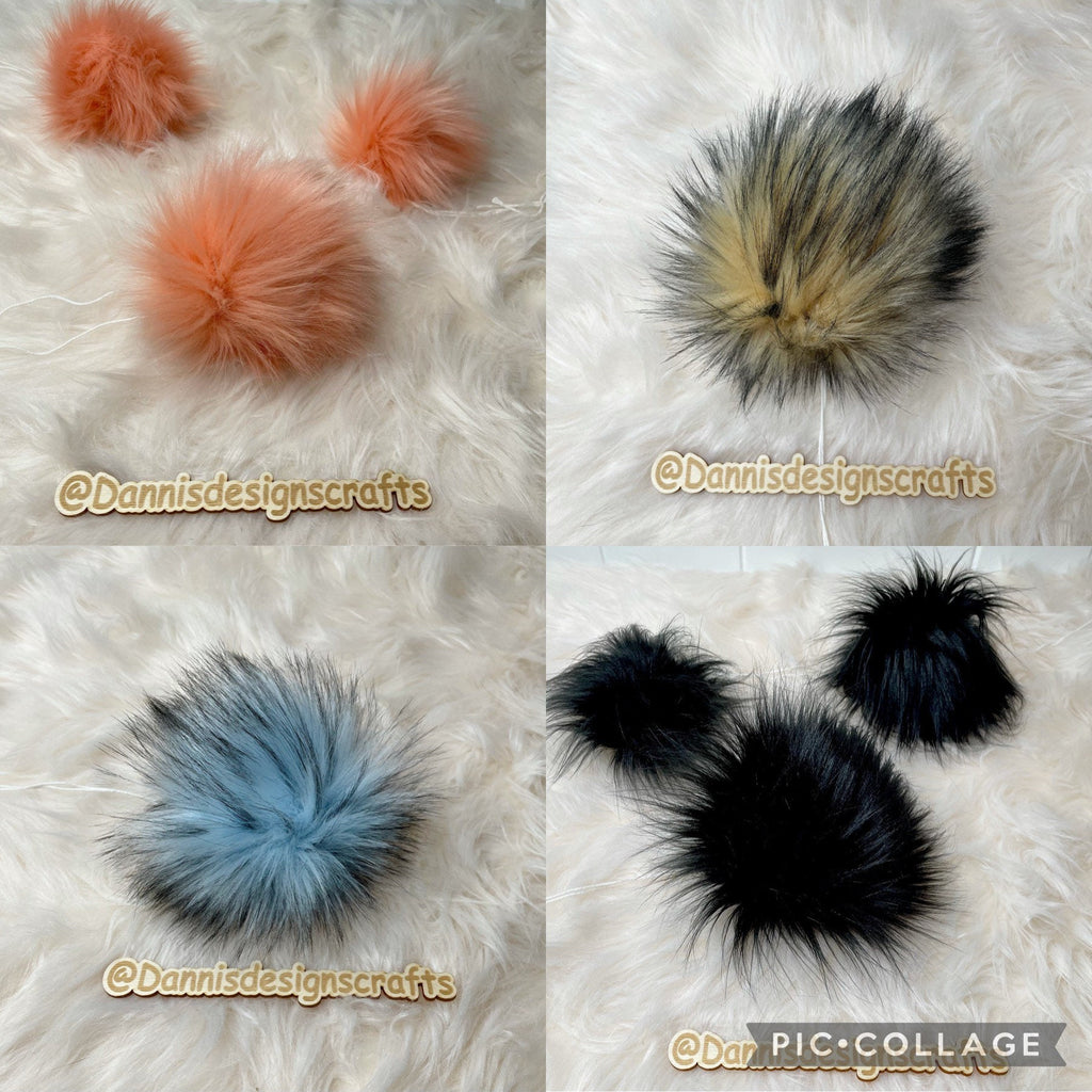 RANDOM 5 inch Faux fur Pom Pom pack