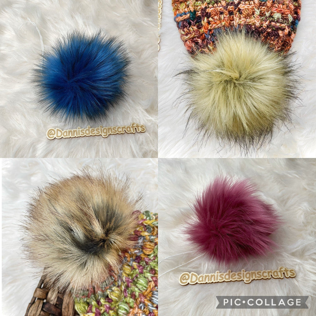 RANDOM 5 inch Faux fur Pom Pom pack