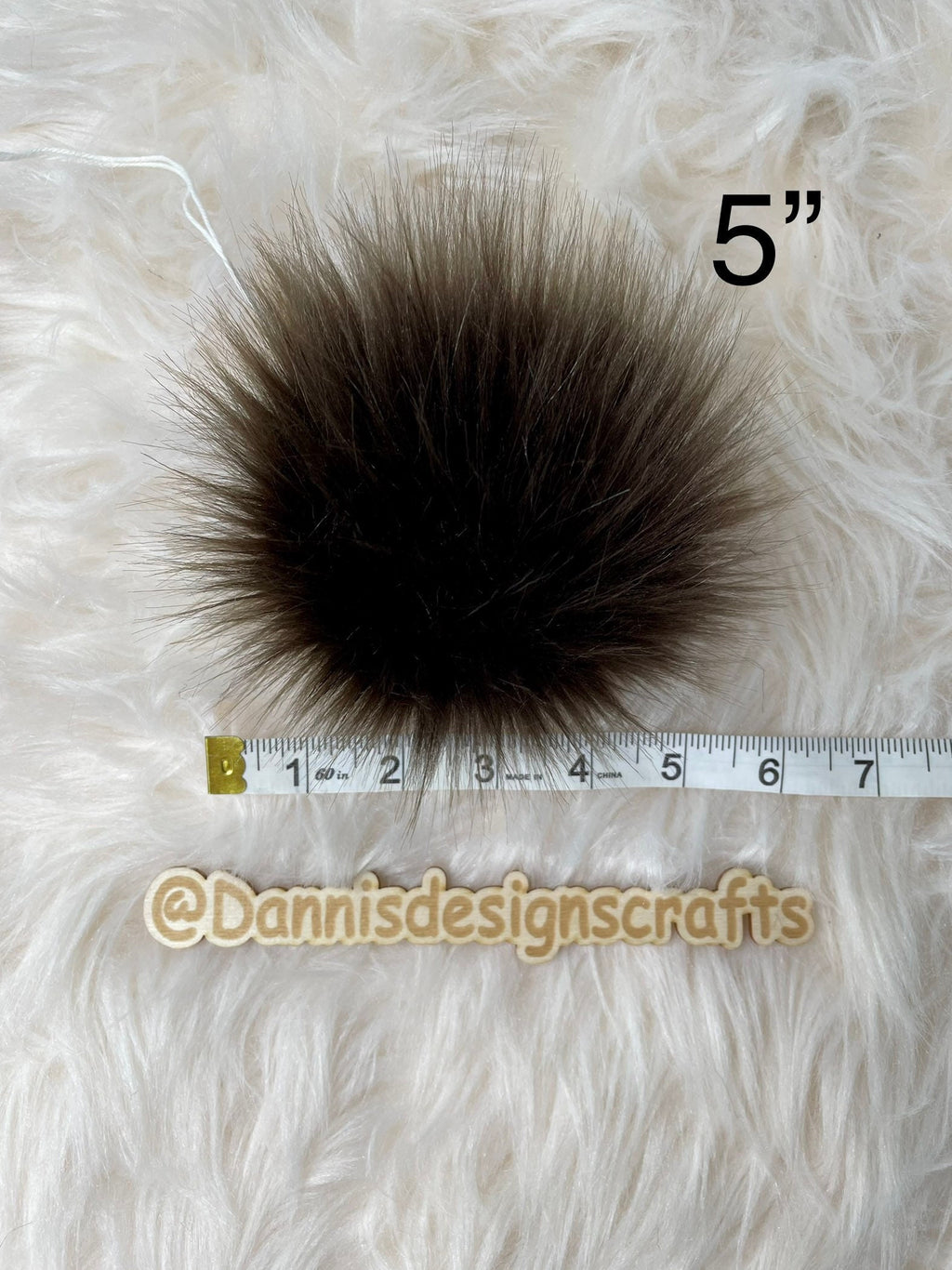 Brown bear Faux fur Pom Pom