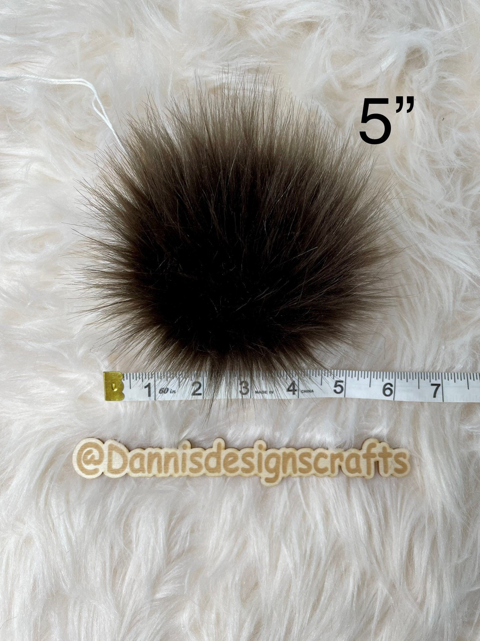 Brown bear Faux fur Pom Pom