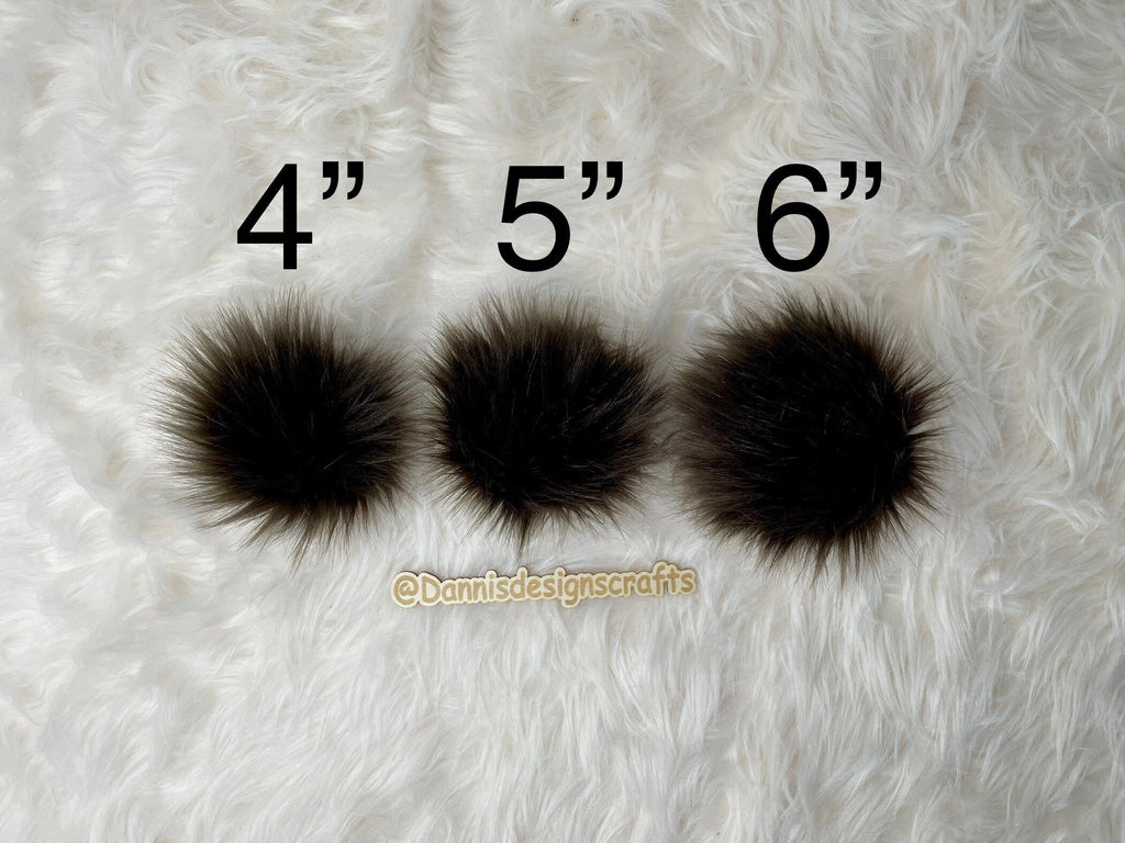Brown bear Faux fur Pom Pom
