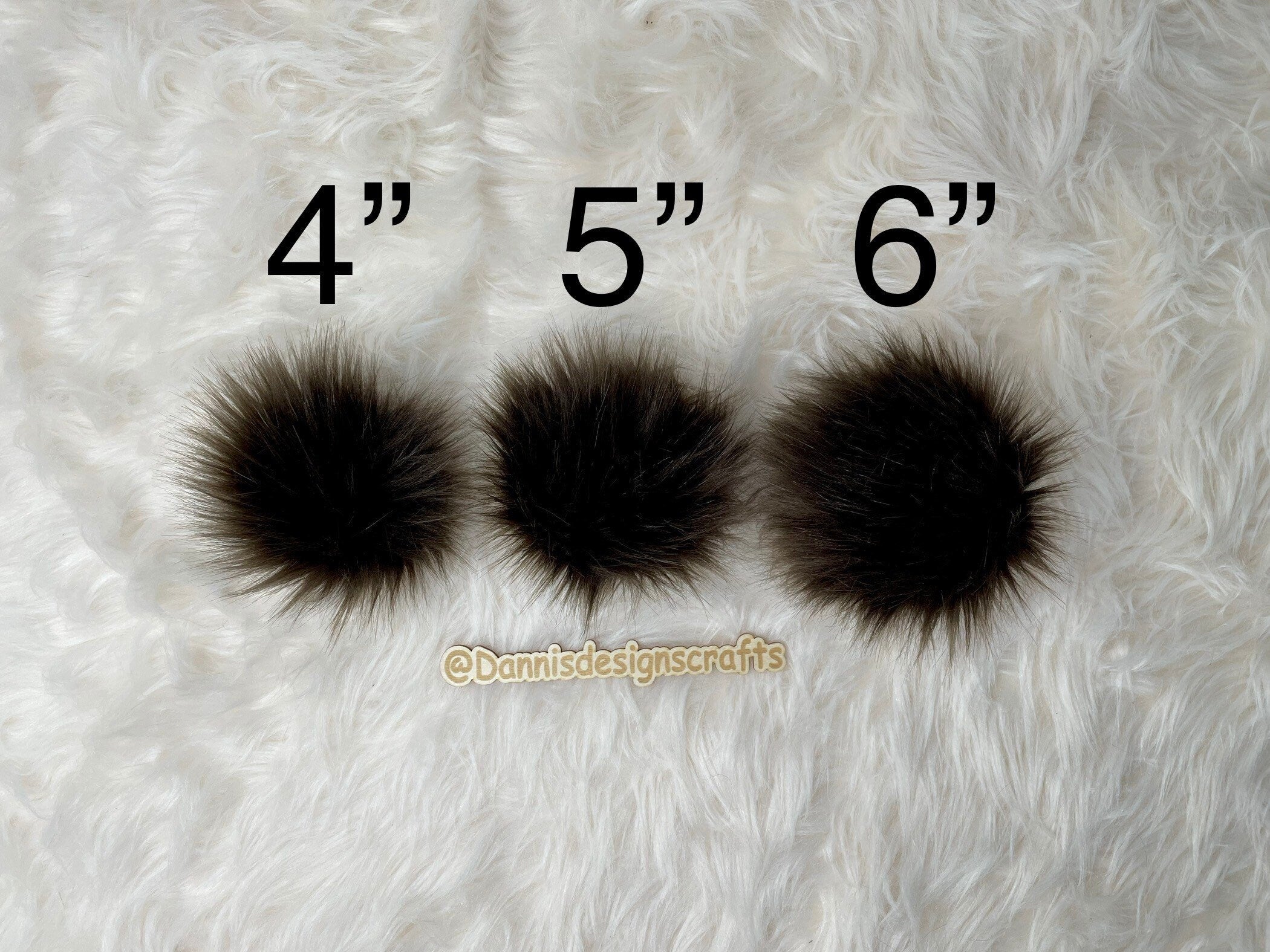 Brown bear Faux fur Pom Pom