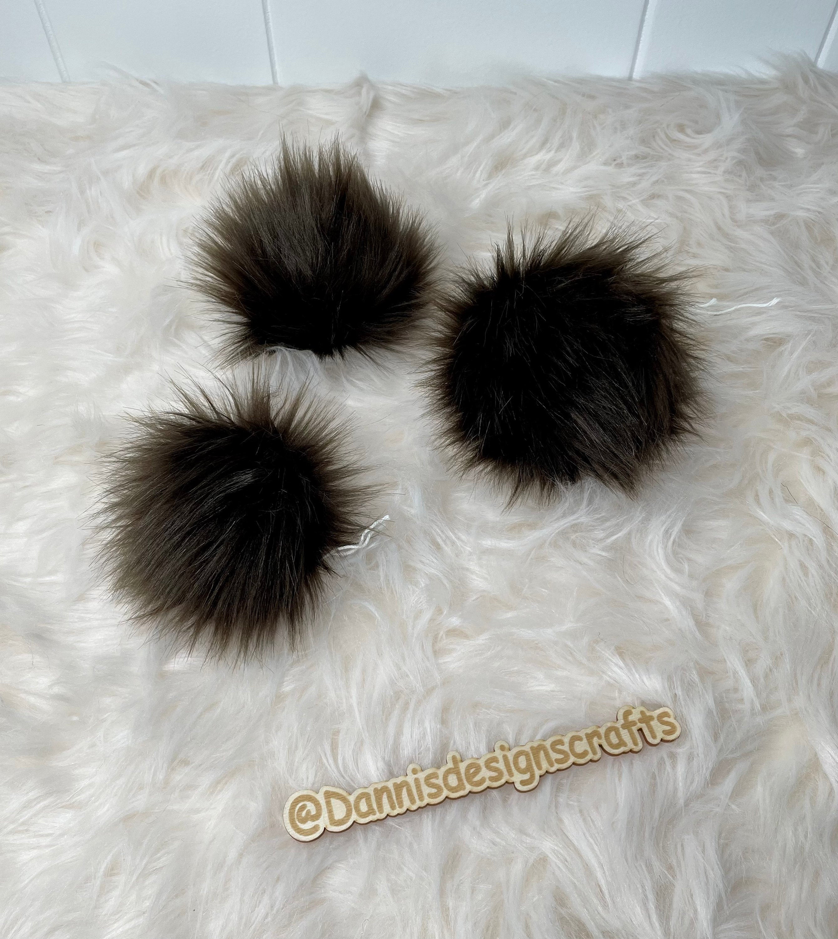 Brown bear Faux fur Pom Pom