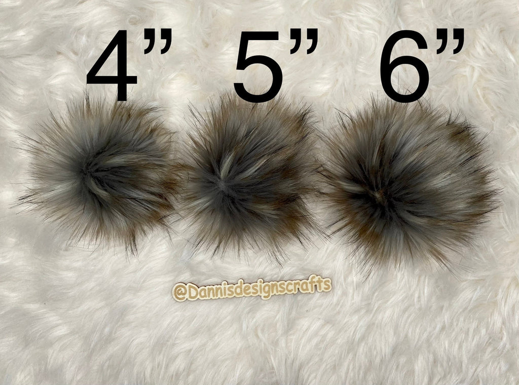 Apollo wolf gray faux fur Pom Pom